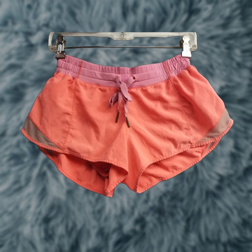 Lululemon Lululemon Women's Athletic Short Lined Orange 6 Running Gym Pockets Elastic Waist Size 28" / US 6 / IT 42 - 1 Thumbnail