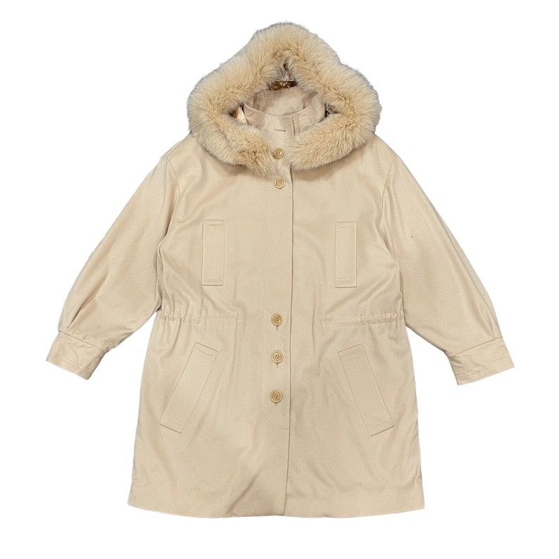 Designer × Escada × Vintage Vintage ESCADA Faux Fur Hoodie Cashmere Wool Down Jacket Size M / US 6-8 / IT 42-44 - 1 Thumbnail