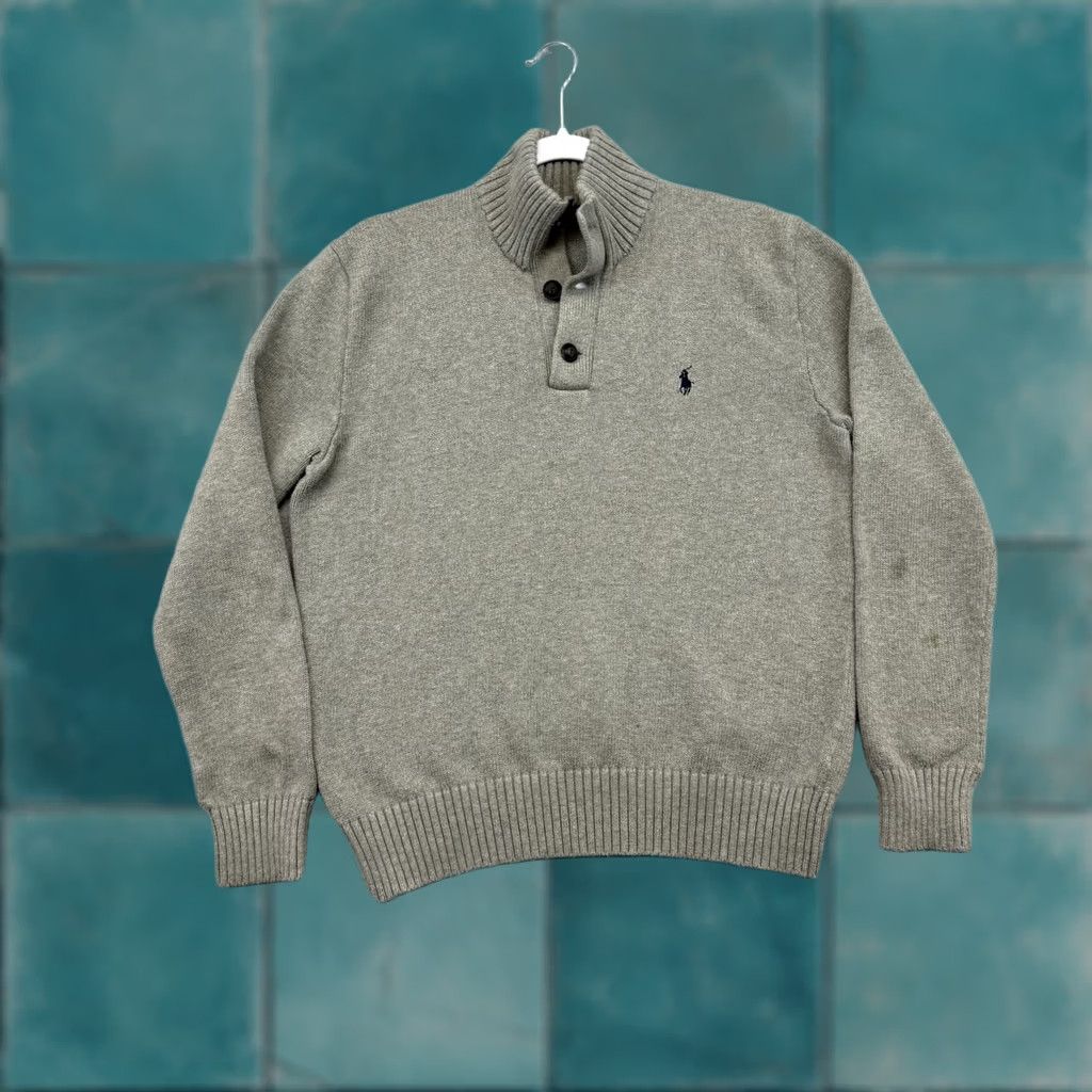 Ralph Lauren Polo Ralph Lauren Sweater Mens Size M Gray Turtle Neck Buttons 100% Cotton Flaw Size US M / EU 48-50 / 2 - 1 Thumbnail