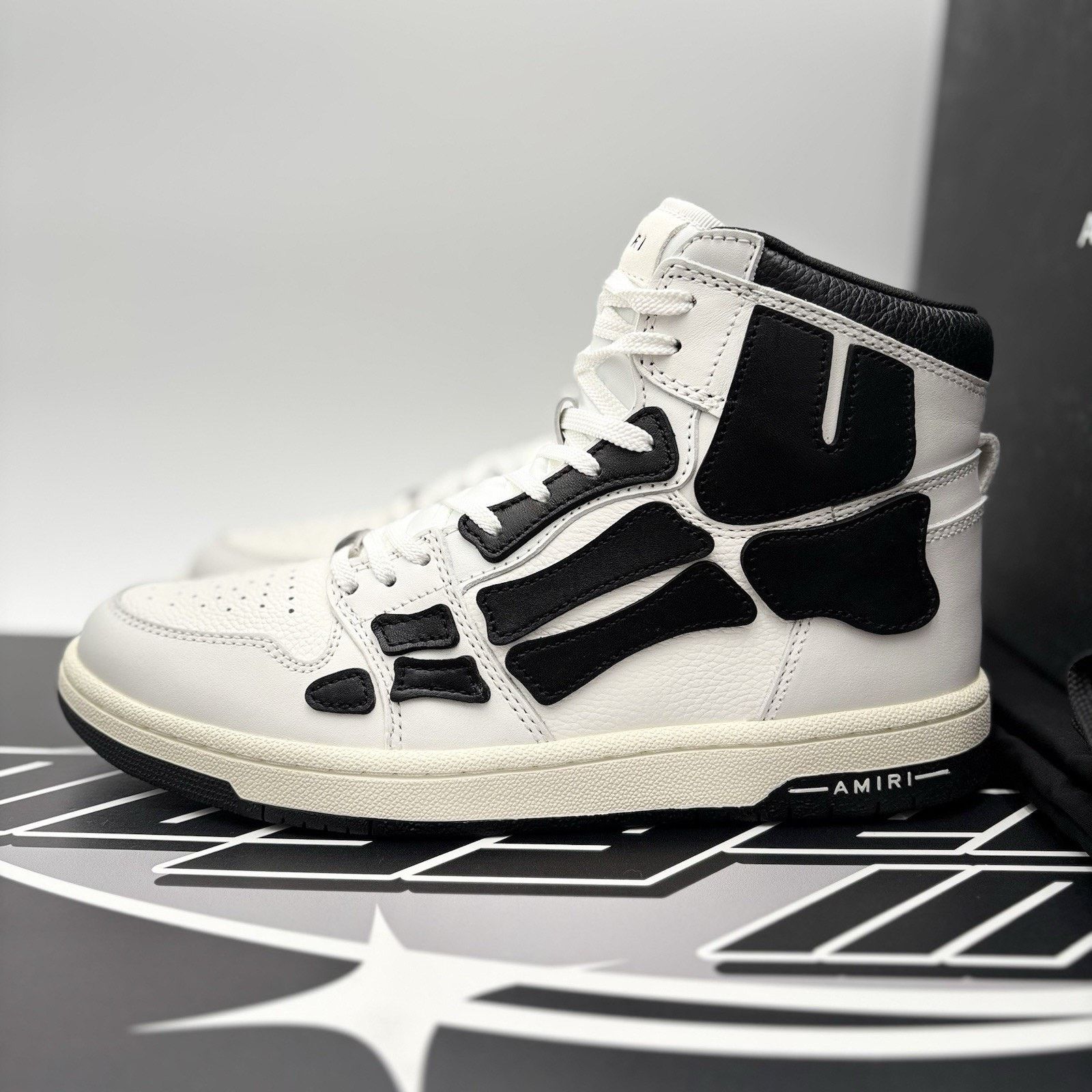 Amiri Amiri Skel High Top Sneakers ' Black, White ' | NEW! Size US 9 / EU 42 - 1 Thumbnail
