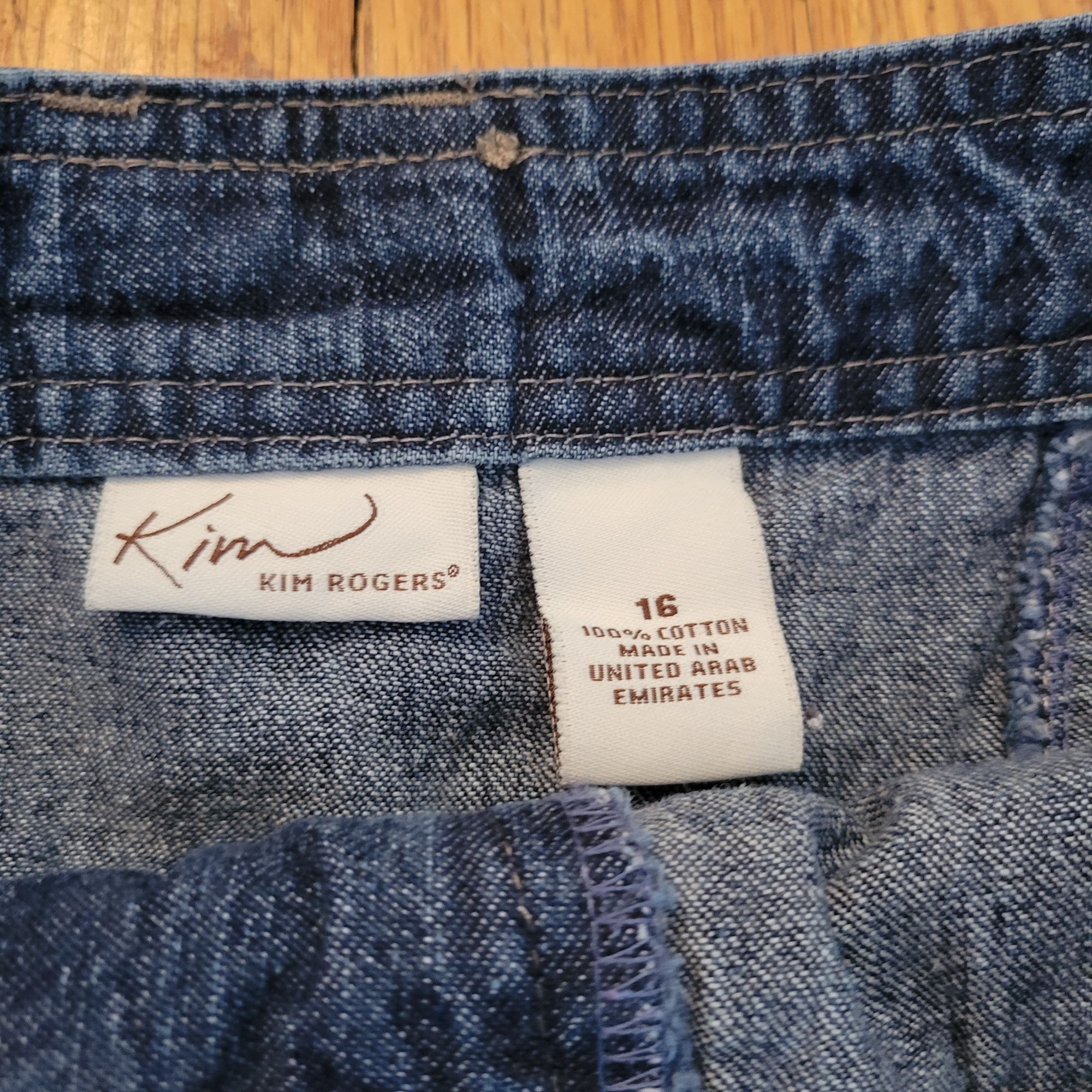 Vintage Kim Rogers 16 Denim A Line Skirt Pockets Blue Jean Modest Ch Size 38" / US 16 / IT 52 - 4 Thumbnail