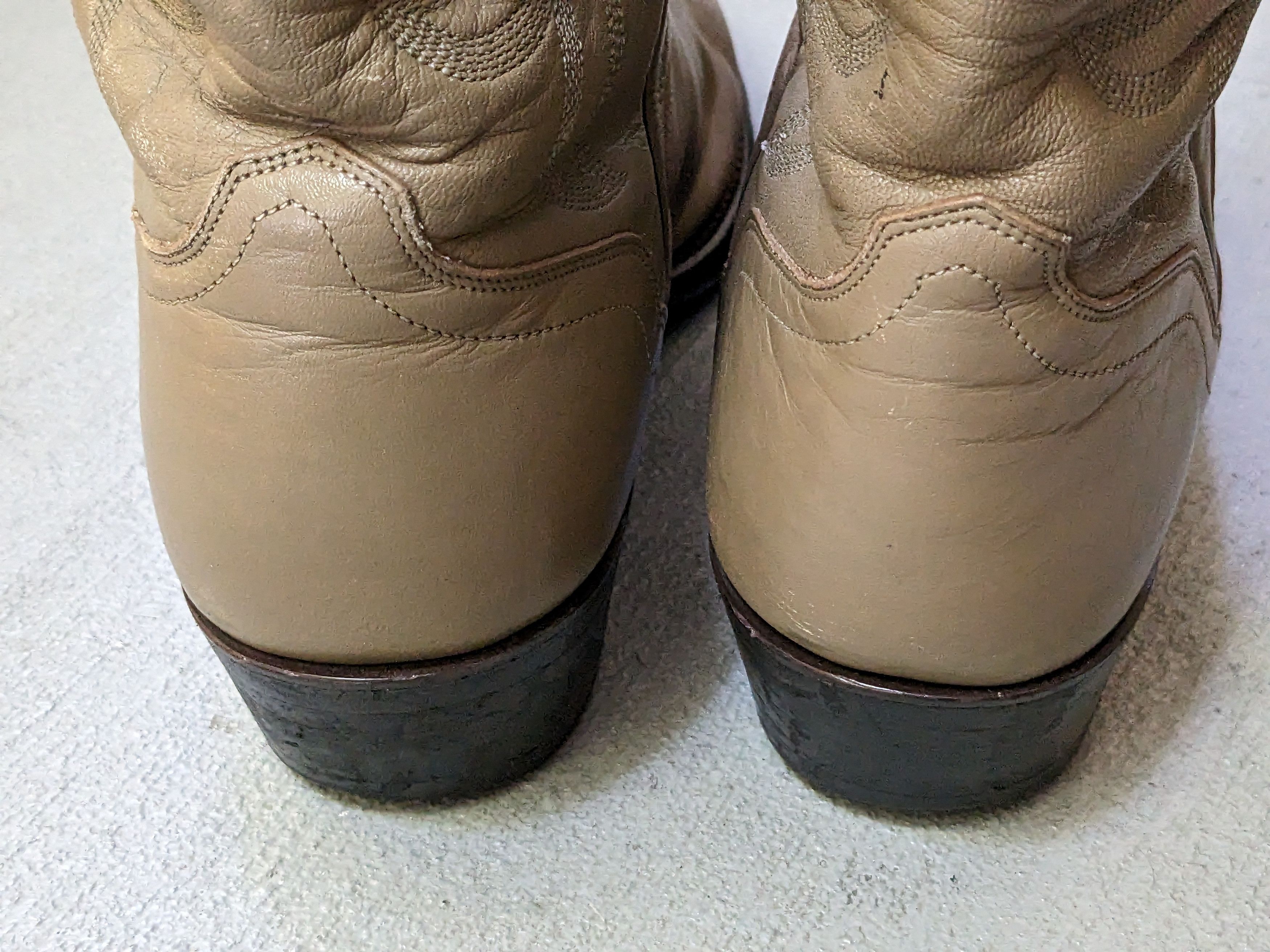 Genuine Leather El Dorado Cowboy Boots Taupe Leather 9 Western Botas Size US 9 / EU 42 - 12 Thumbnail