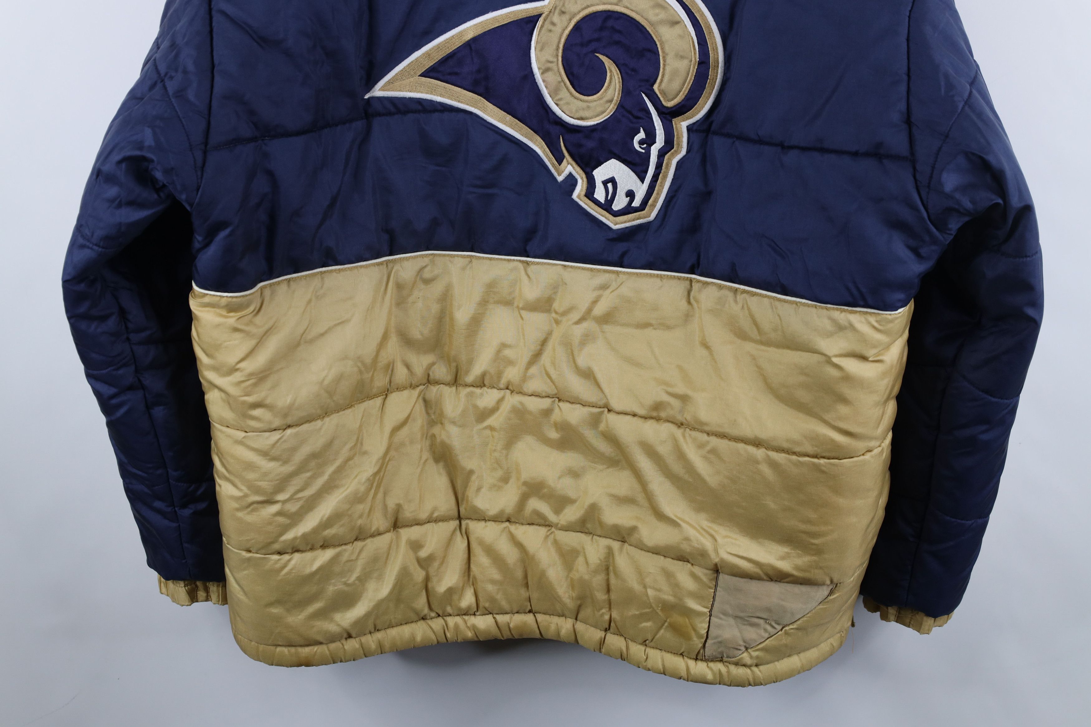 Reebok × Vintage Vintage 90s Reebok Rams Football Full Zip Puffer Jacket Size US XL / EU 56 / 4 - 18 Thumbnail