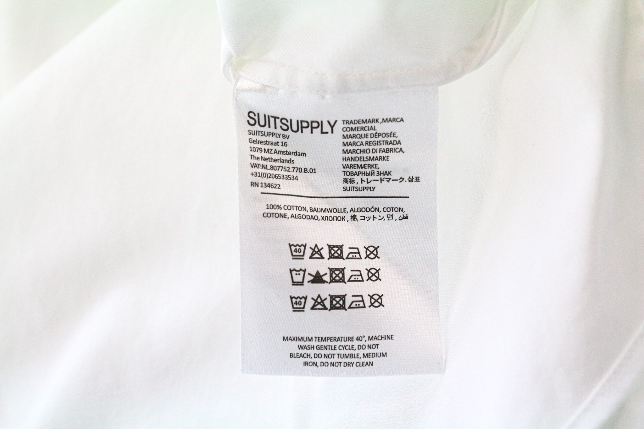 Suitsupply 44/17 1/2 Slim White Cotton Cutaway Shirt 79469 Size 44R - 6 Thumbnail