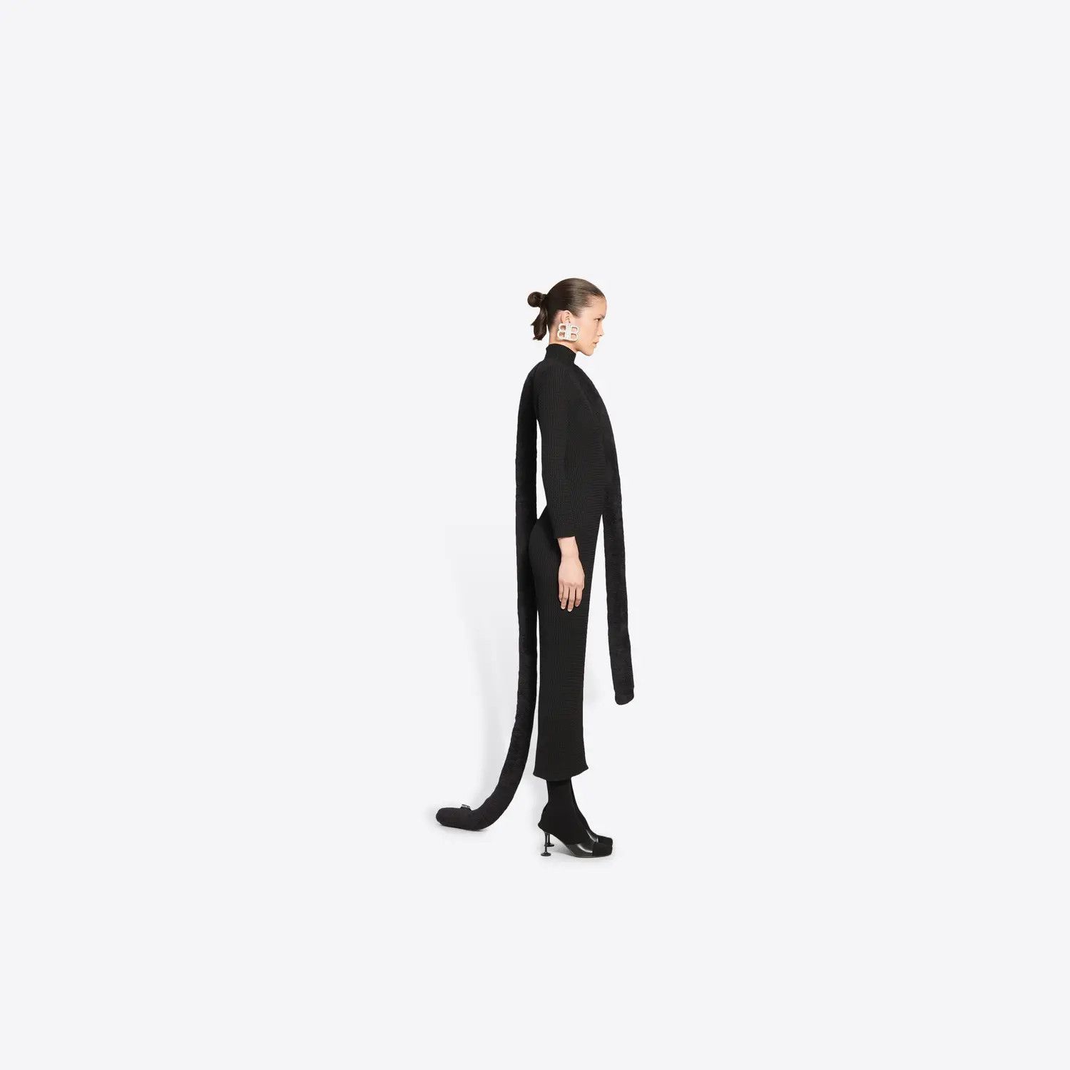 Balenciaga o1mt1gz0325 Fitted Dress in Black Size XL / US 12-14 / IT 48-50 - 4 Thumbnail