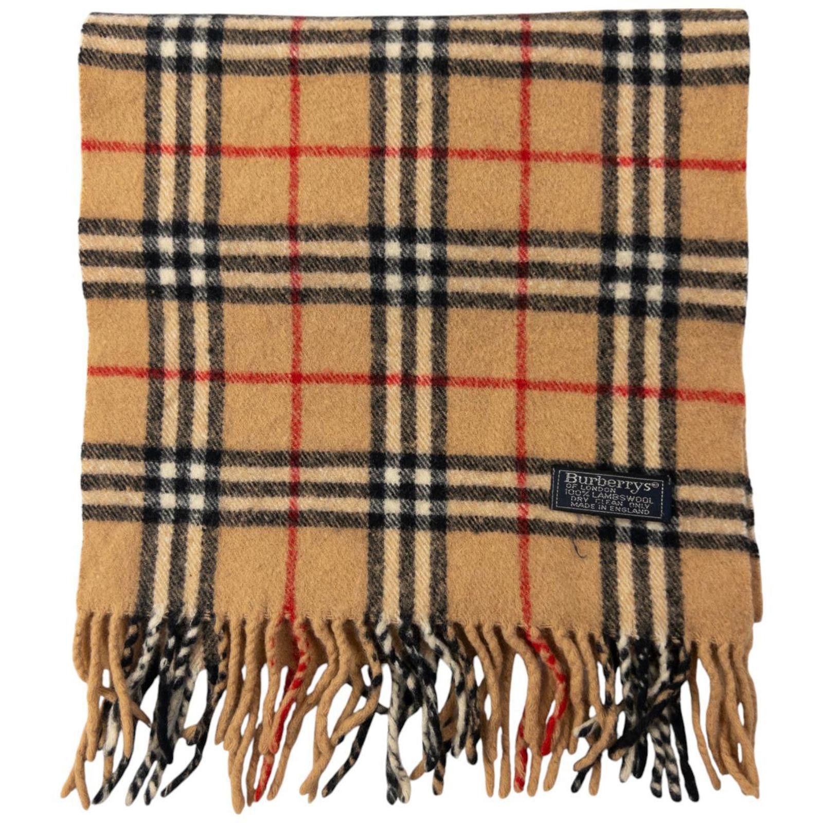 Burberry Vintage Burberry Nova Check Lambswool Tassel Scarf Size ONE SIZE - 1 Thumbnail