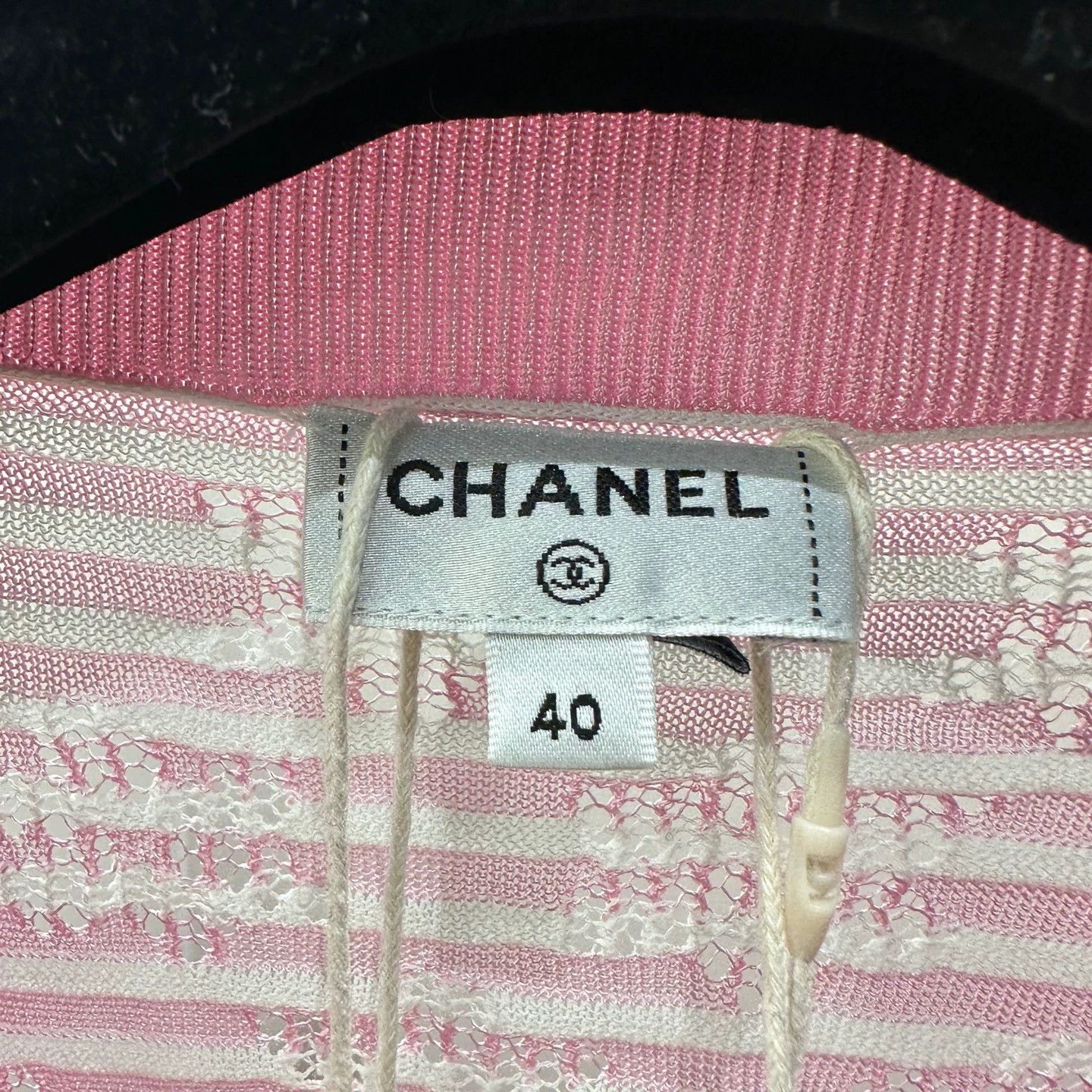 Chanel Chanel apr472 striped all over logo knit sweater Size M / US 6-8 / IT 42-44 - 3 Thumbnail