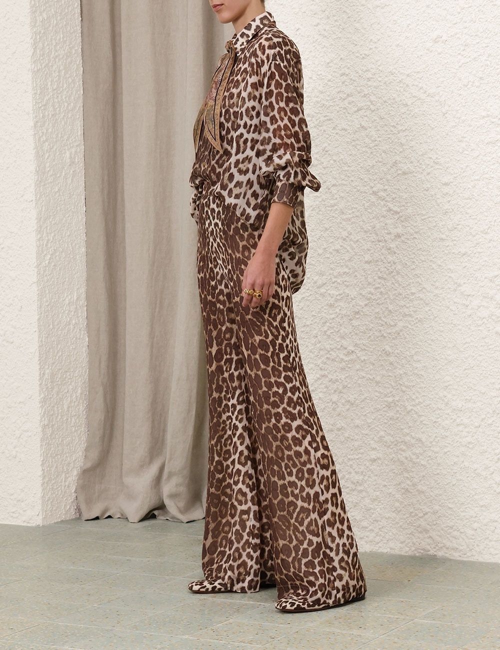 Zimmermann oc11z0925 Illustration Flare Pant in Leopard Size 34" / US 12 / IT 48 - 3 Thumbnail