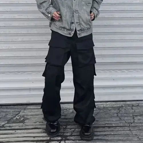 Ring Of Fire Opium Style Wide Leg Drawstring Black Cargo Pant Size US 32 / EU 48 - 2 Thumbnail