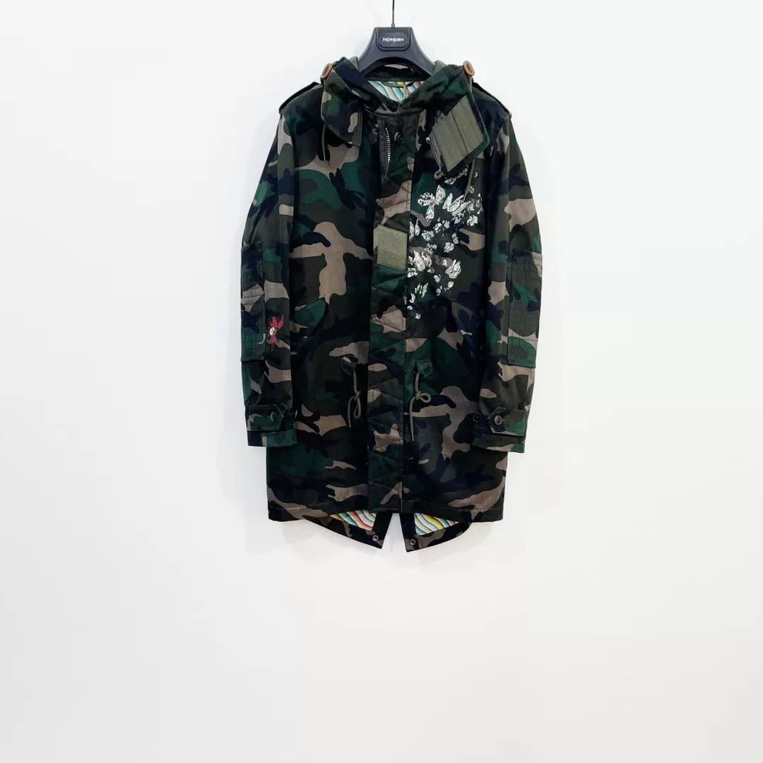 Valentino VALENTINO Mid-Length Camouflage Coat Size US XL / EU 56 / 4 - 1 Thumbnail