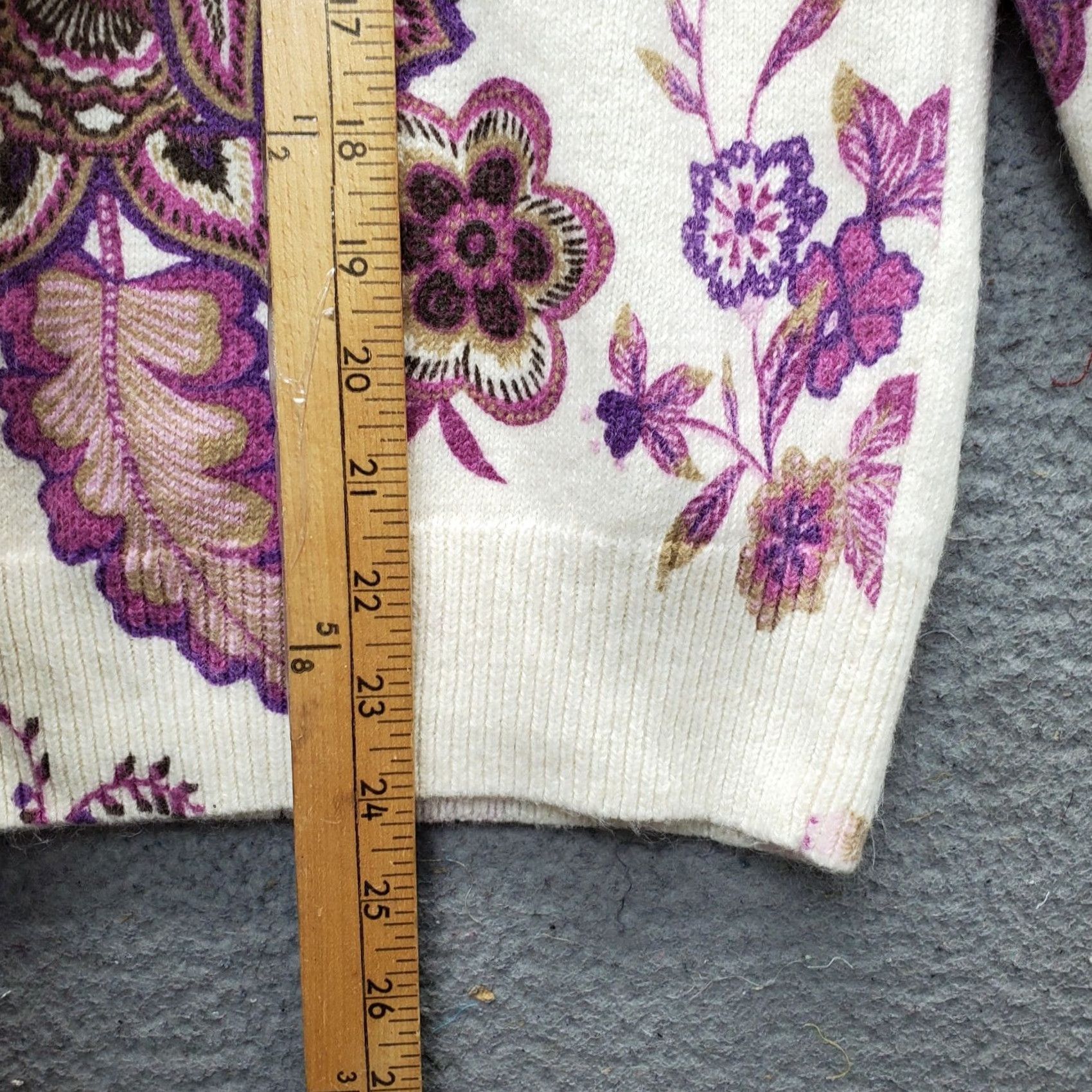 Loft LOFT Womens Size M Multicolor Floral Knit Raglan Sleeve Crew Neck Pullover Sweater Size M / US 6-8 / IT 42-44 - 3 Thumbnail
