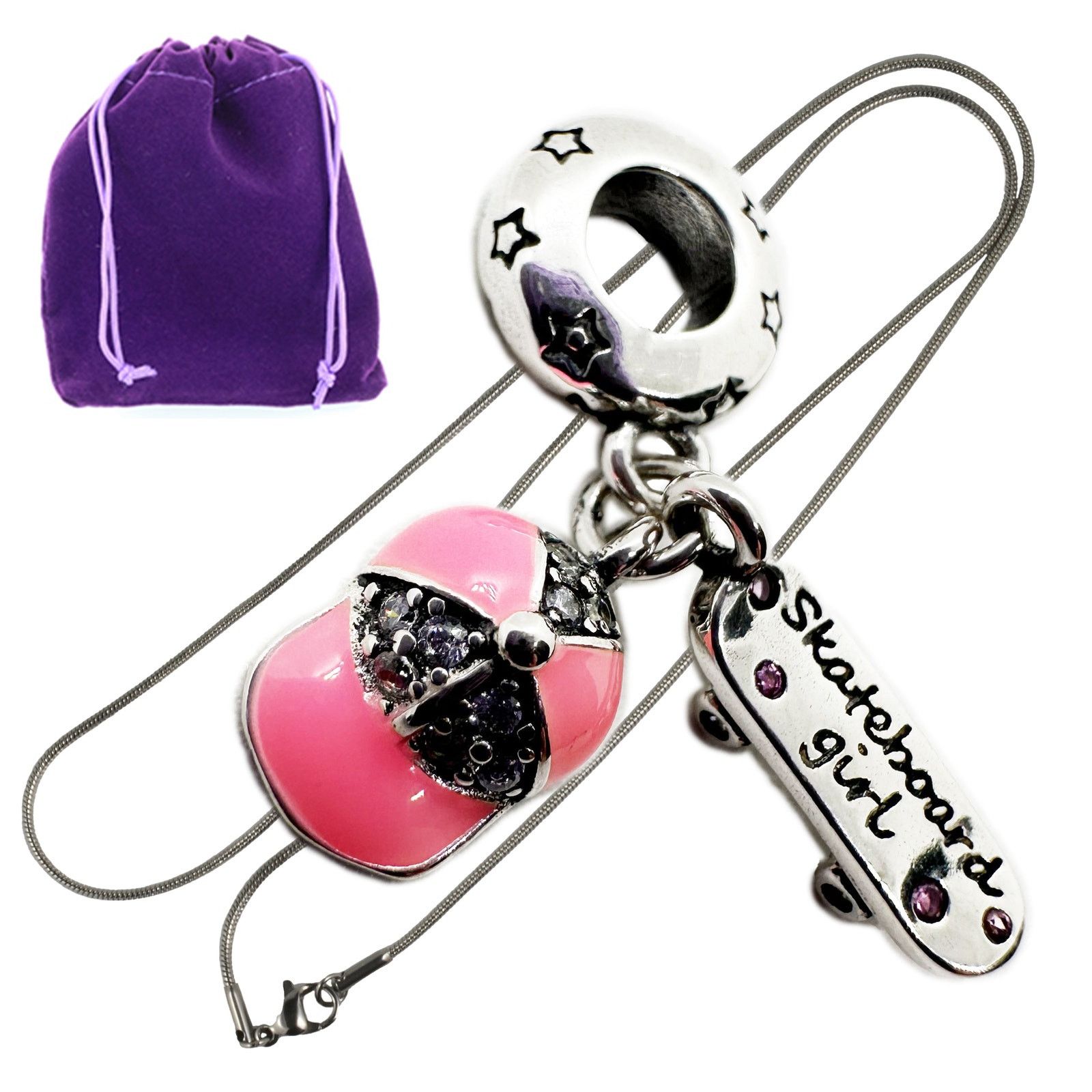 & Other Stories Skateboard Necklace - Skate Hat Metal Alloy Charm Size ONE SIZE - 1 Thumbnail