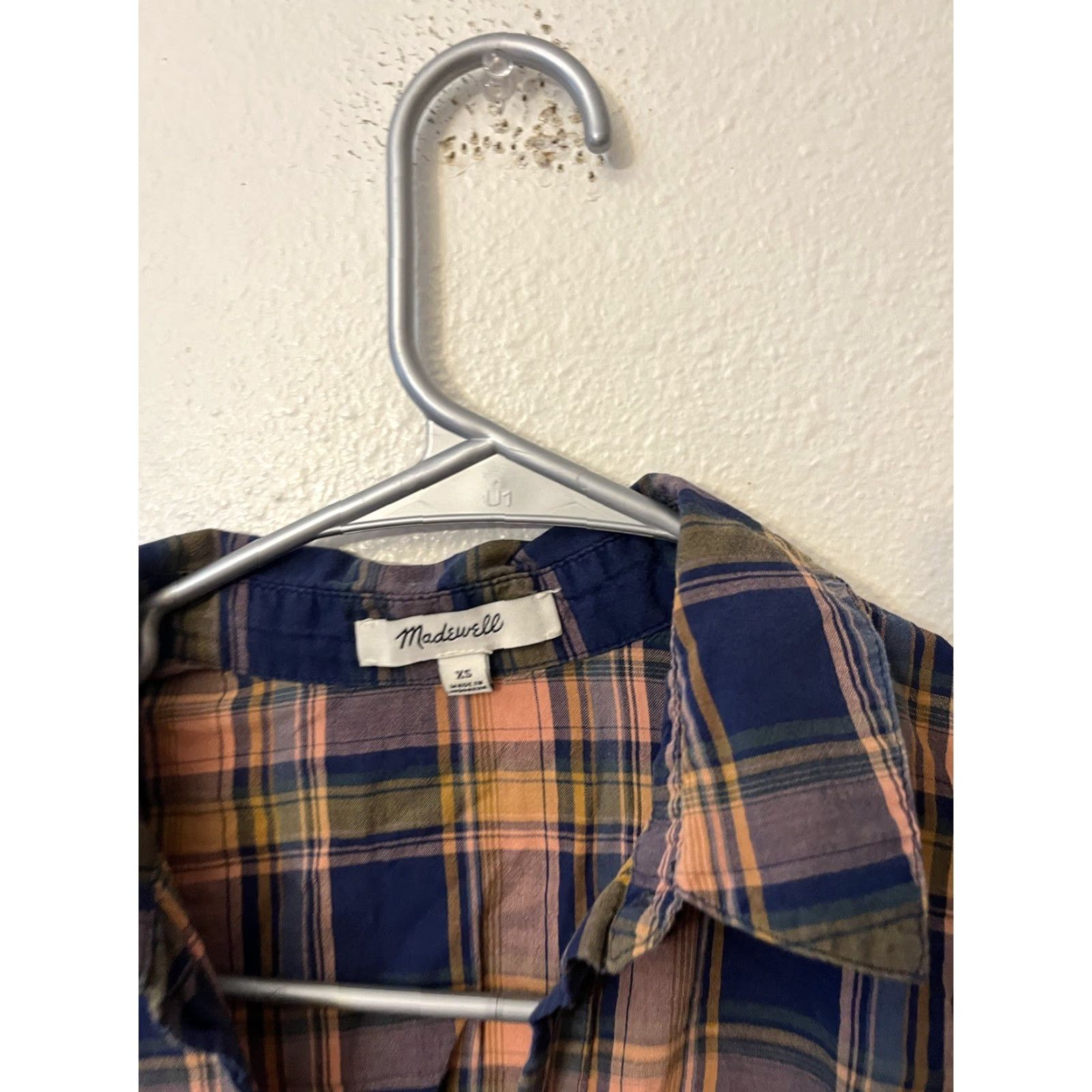Madewell VINTAGE Madewell Plaid Short Sleeve Shirt with Front Tie | Size XS | Blue | Womens Size XS / US 0-2 / IT 36-38 - 3 Thumbnail