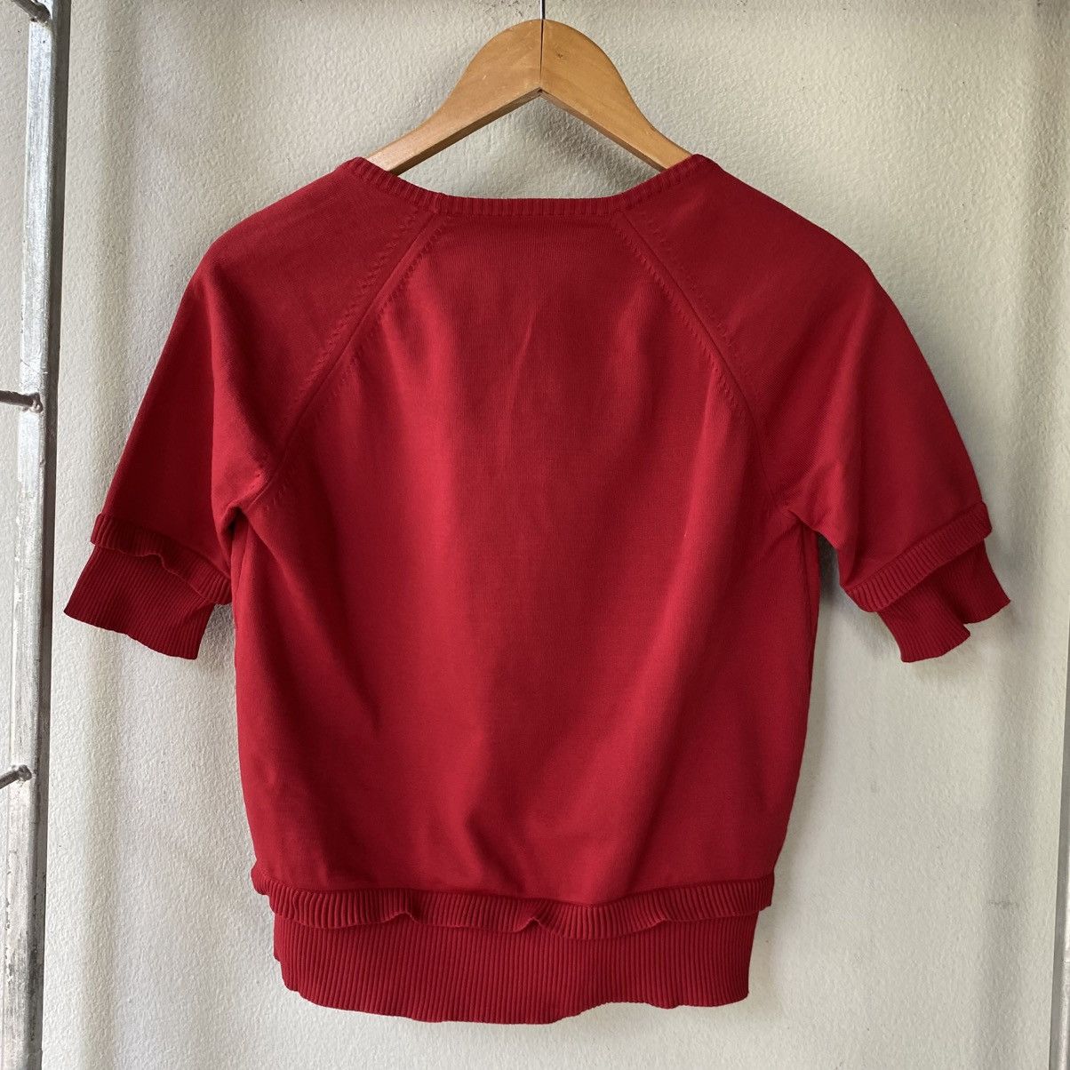 Miu Miu Miu Miu Red Square-Neck Short Sleeve Knit Top Size S / US 4 / IT 40 - 2 Thumbnail