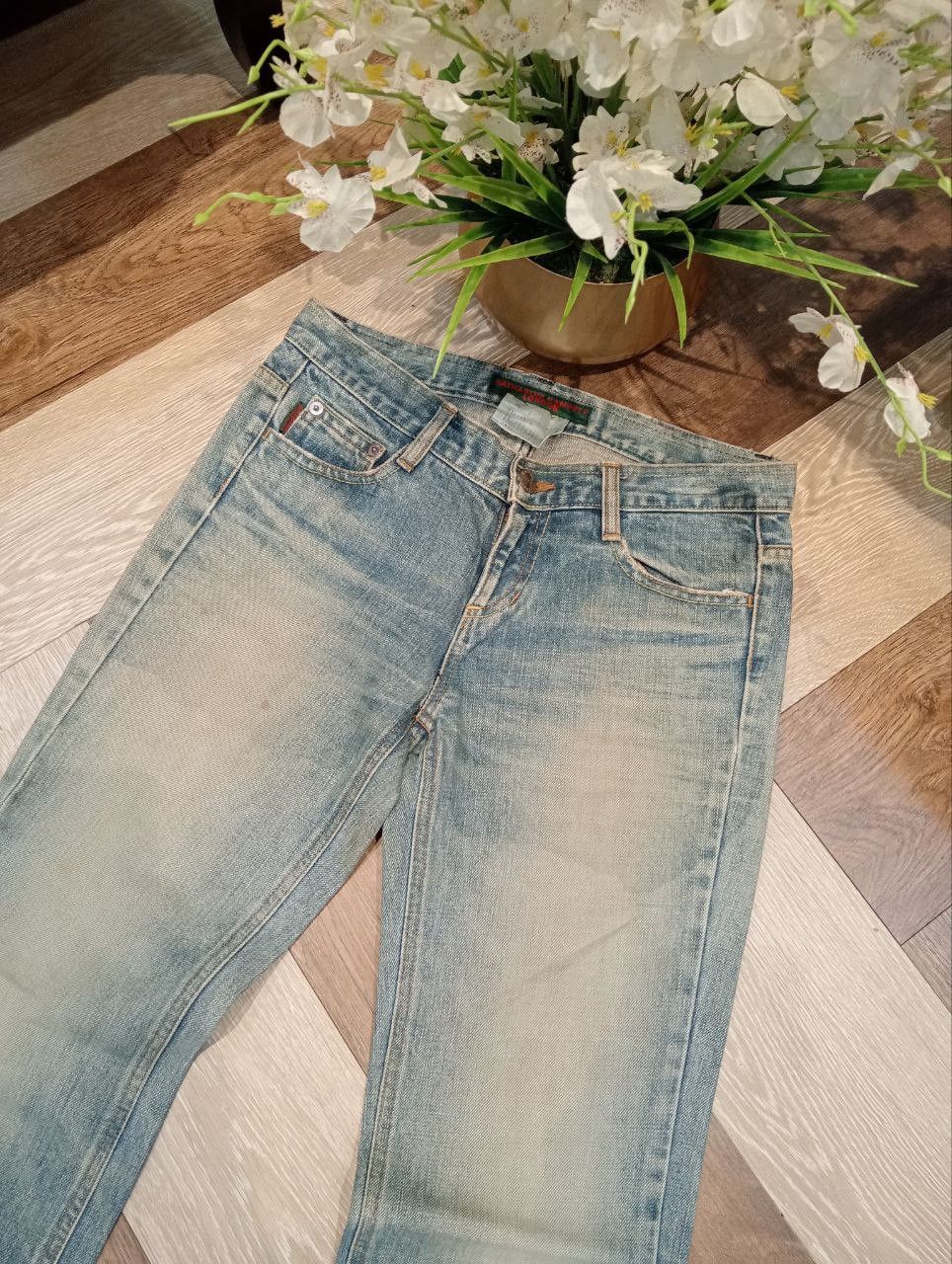 Katharine Hamnett London KATHARINE HAMNETT LONDON FLARED DENIM PANTS - SIZE S Size 29" - 4 Thumbnail