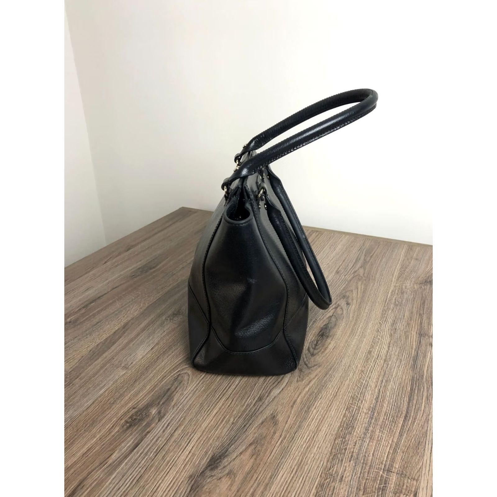 Vintage kate spade new york Handbag Women Black Leather Cow Leather Medium Zip Double Handles Size ONE SIZE - 2 Thumbnail