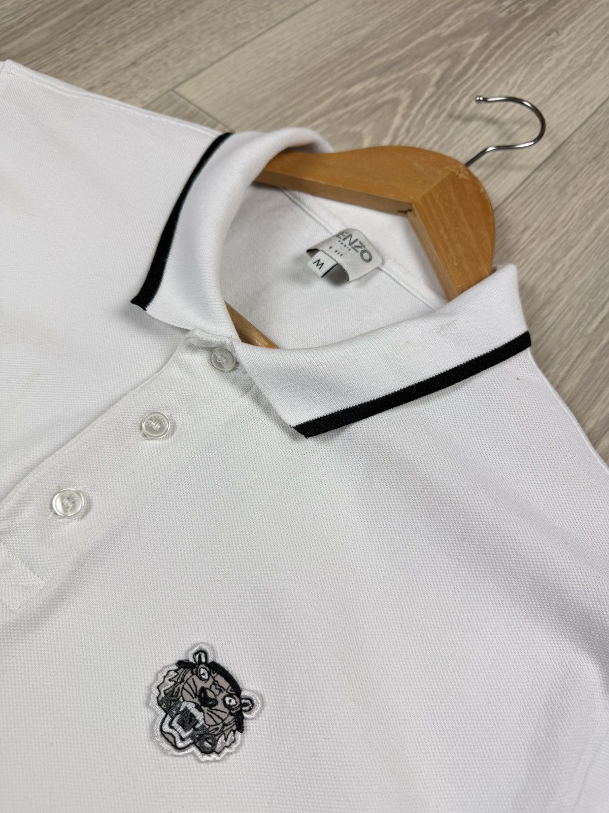 Kenzo Kenzo White Polos Shirt Tiger Logo Size M Size US M / EU 48-50 / 2 - 4 Thumbnail