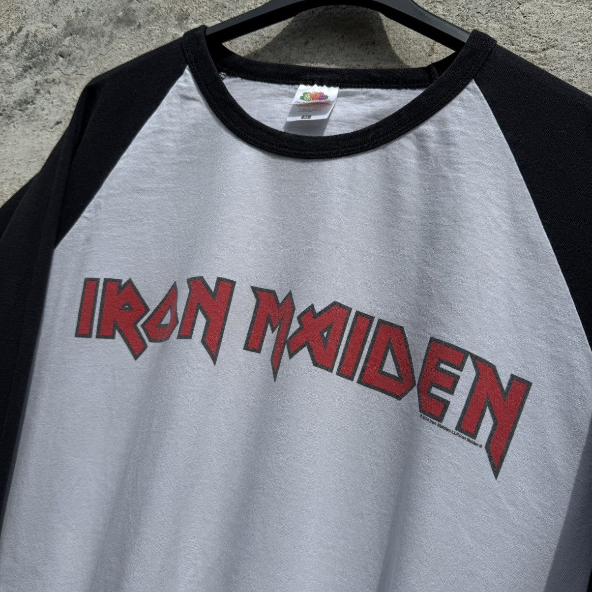 Iron Maiden 2014 Iron Maiden Vintage Raglan Cropped Longsleeve Metal Size US XL / EU 56 / 4 - 7 Thumbnail