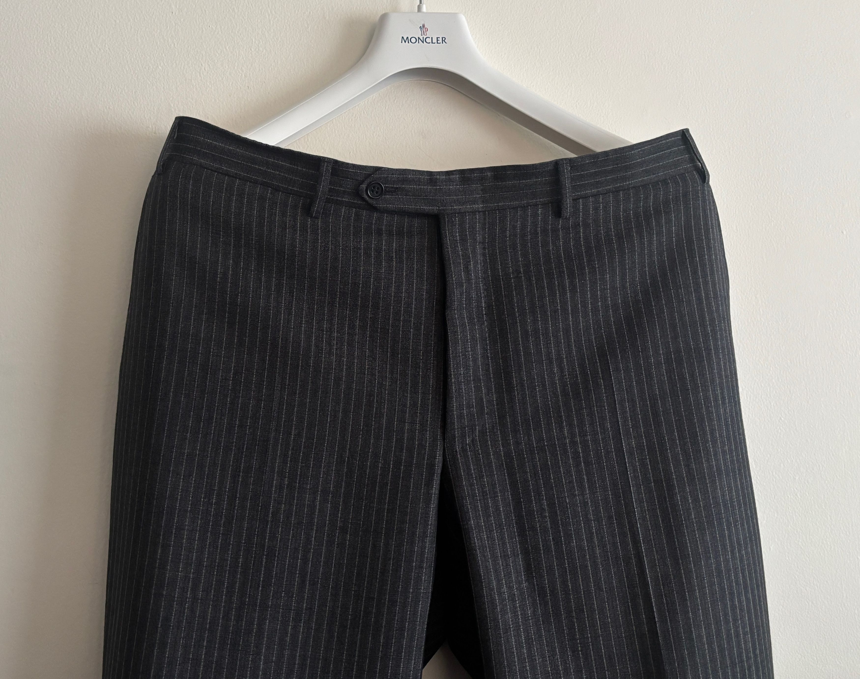 Canali $2100 Charcoal Grey Pinstripe Wool Suit -- 44 Pants 36 Size 44R - 11 Thumbnail