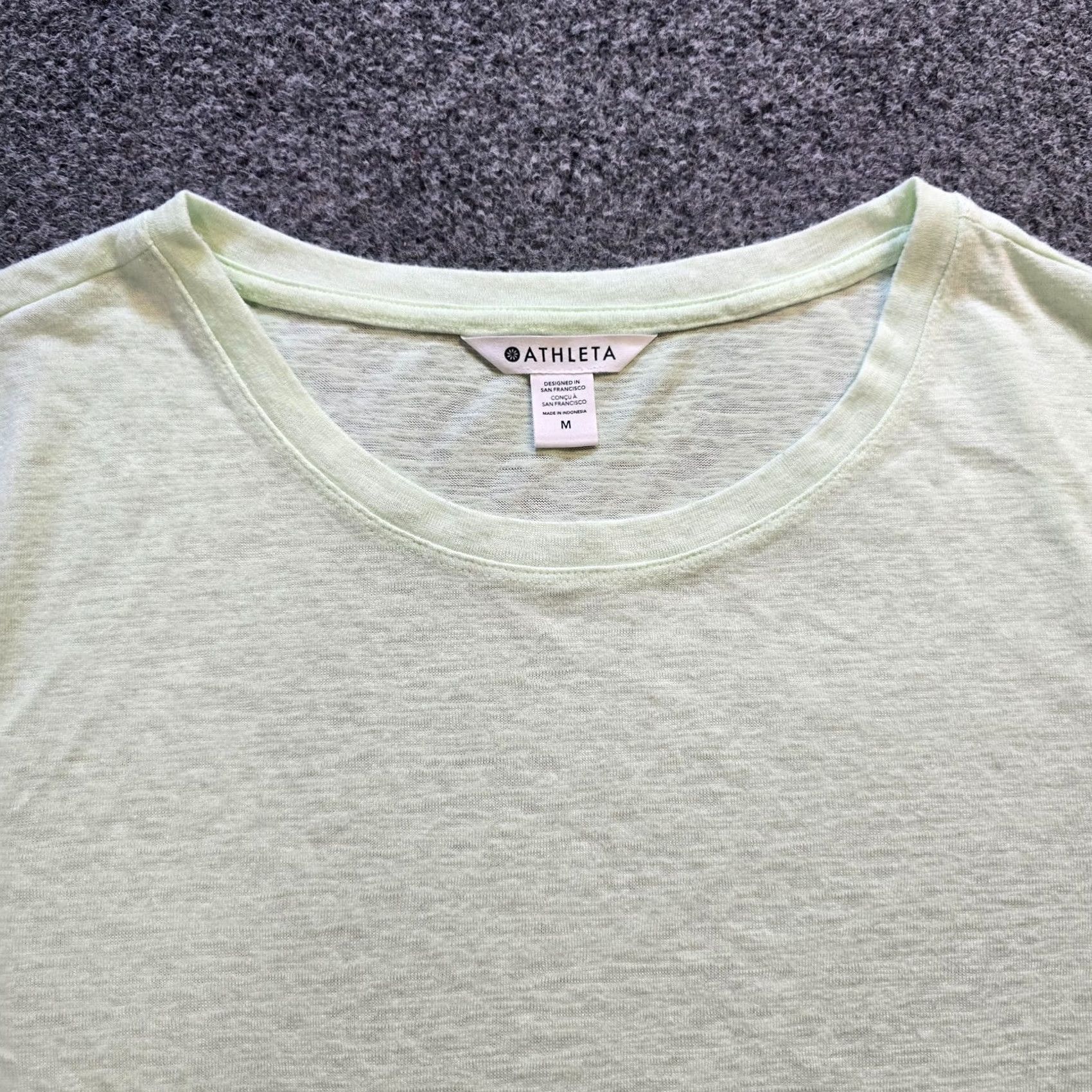 Athleta Athleta Top Womens Size Medium Green Slub Knit Short Sleeve Boxy Relaxed Casual Shirt Ladies XL Green Slub Knit Basic Classic Theme Size XL / US 12-14 / IT 48-50 - 2 Thumbnail
