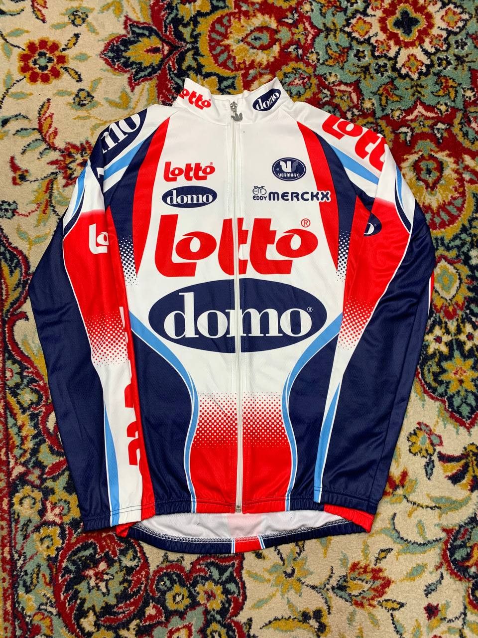 Lotto Sport Lotto Domo Eddy Merckx Cycling Jersey - White/Blue/Red - L Size US L / EU 52-54 / 3 - 1 Thumbnail
