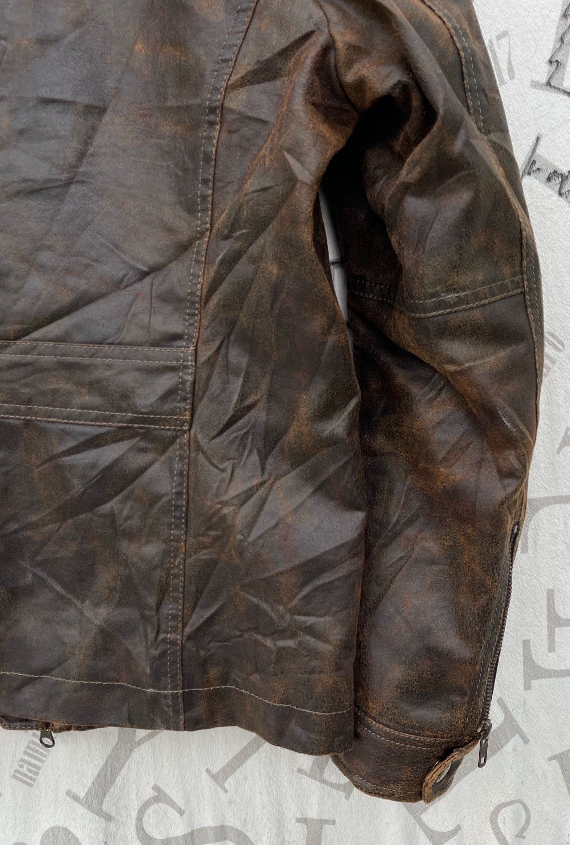14th Addiction × Japanese Brand × KMRii 🔥Vintage Rattle Trap Synthetic Leather Raiders Wax Jacket Size US M / EU 48-50 / 2 - 12 Thumbnail