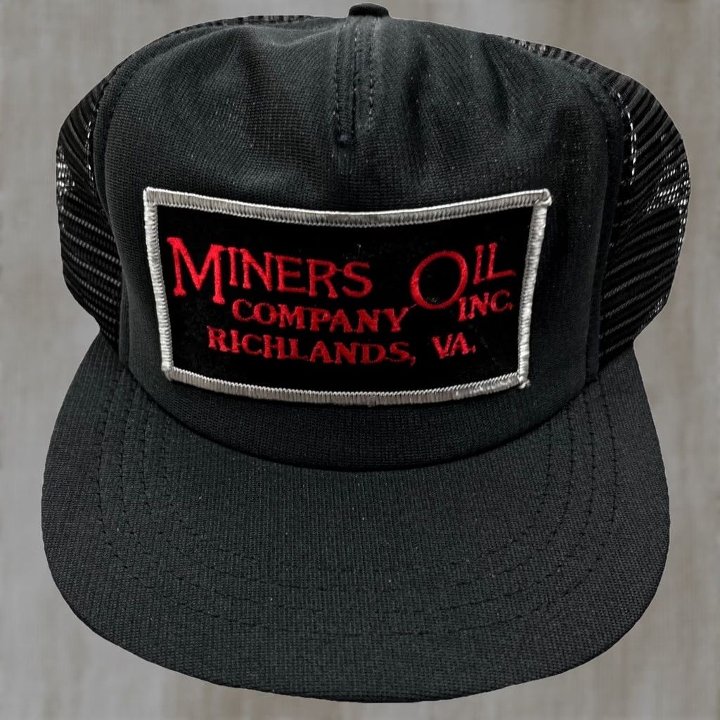 Coal VINTAGE Miners Oil Trucker Hat Cap Black Red USA Made 80s Patch Coal Snap Back Mens Size ONE SIZE - 1 Thumbnail