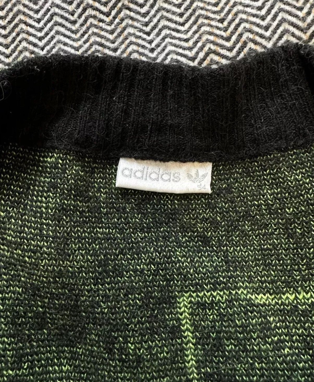 Adidas × Vintage VINTAGE 1980s ADIDAS WOOL cardigan sweater Abstract Rare Size XL / US 12-14 / IT 48-50 - 13 Thumbnail