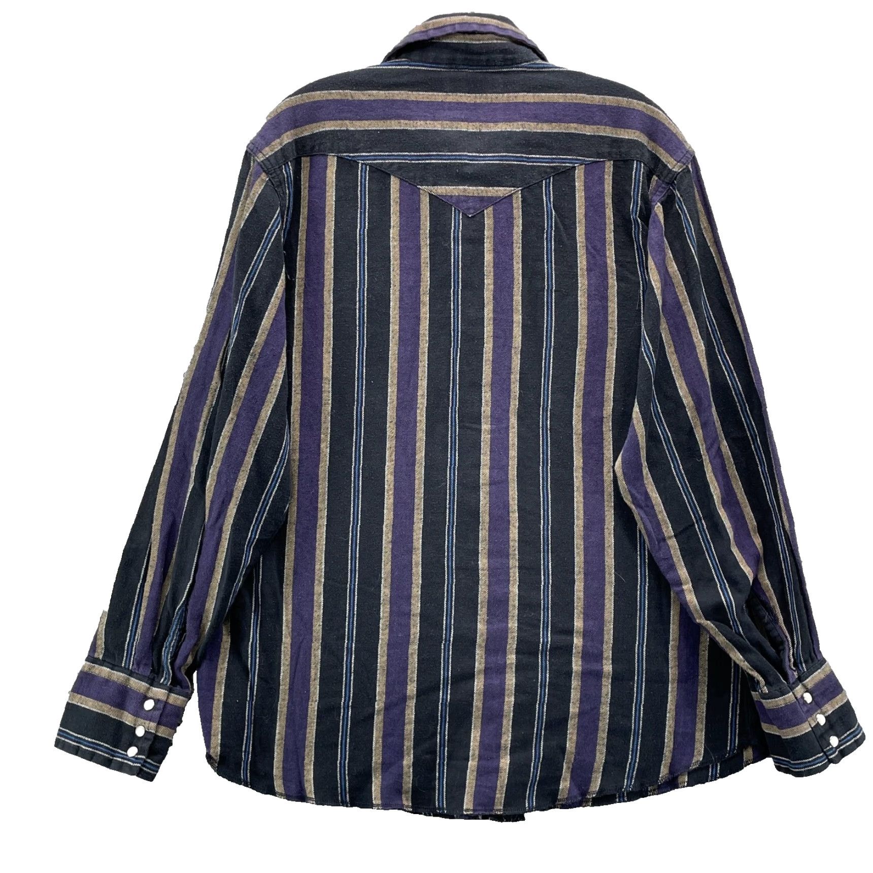 Wrangler VINTAGE Wrangler Western Shirt Men's XL Purple Stripe Pearl Snap Workwear Cowboy Shirt Size US XL / EU 56 / 4 - 2 Thumbnail
