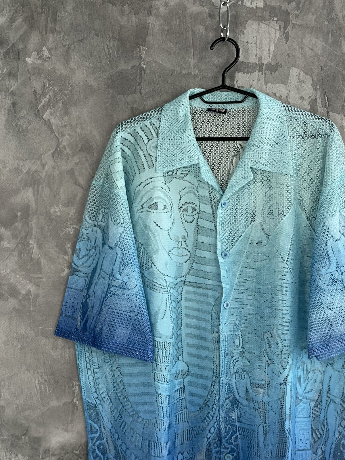 Vintage Vintage Japanese Art “Face Logo” Hawaiian Shirt Size US L / EU 52-54 / 3 - 3 Thumbnail