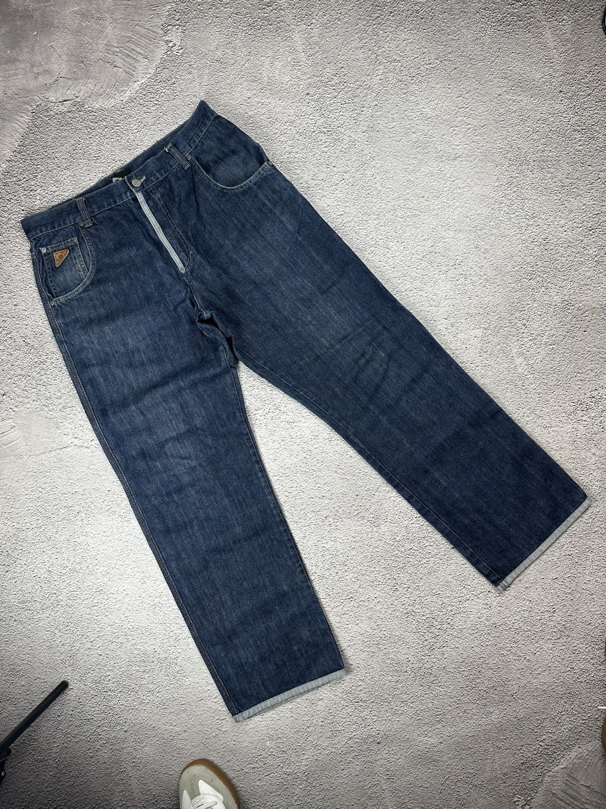 Japanese Brand Crazy Y2K Baggy Japan Jean Trashed Rap Old Money Style Size US 34 / EU 50 - 9 Thumbnail