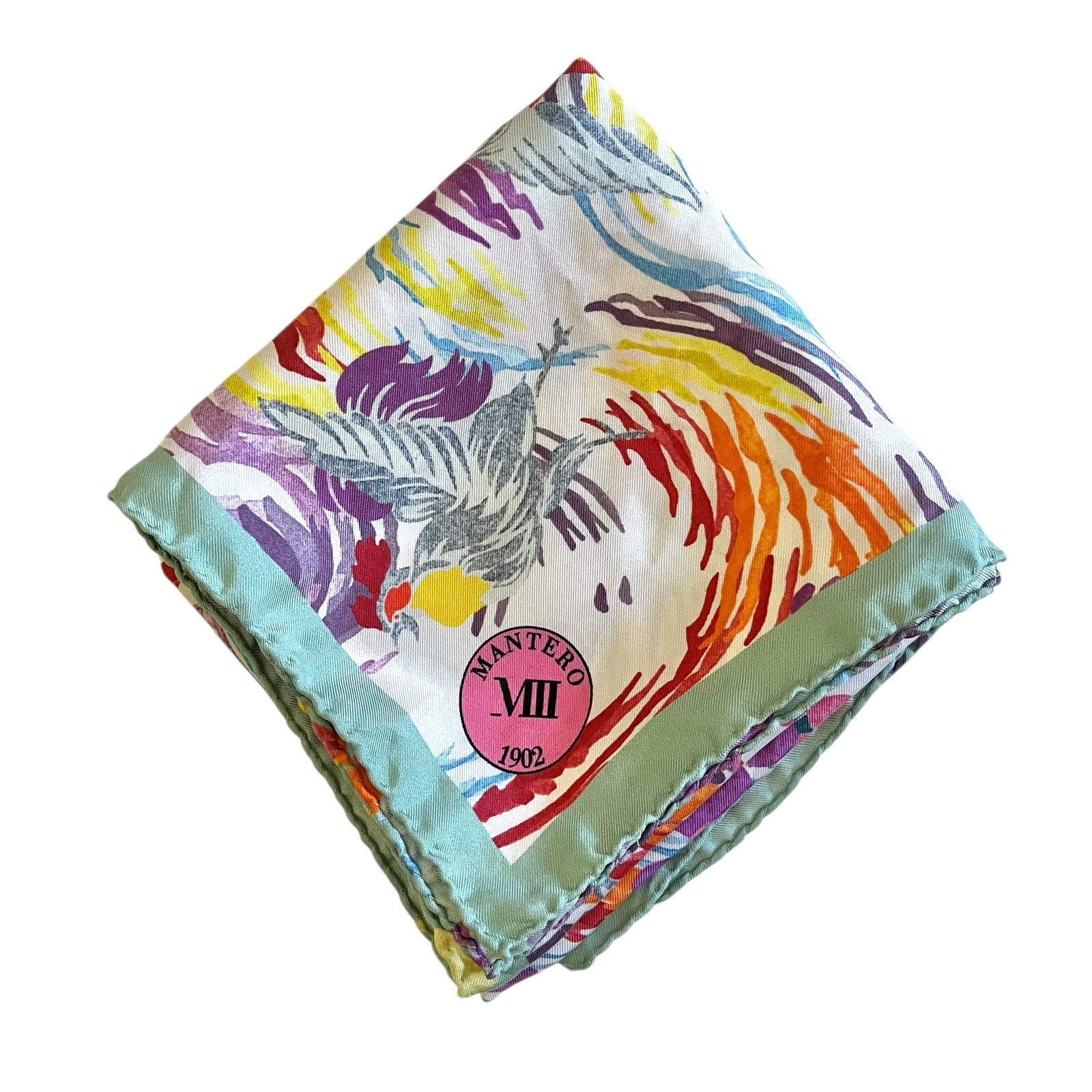 Other Mantero 1902 Colorful Floral Phoenix Silk Twill Square Scarf Size ONE SIZE - 9 Thumbnail
