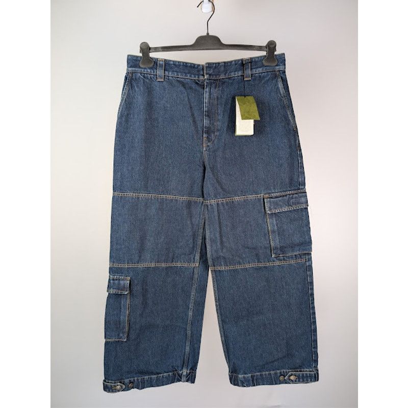 Gucci o1rshd1 Eco-Washed Organic Denim Cargo Pant in Blue / Mix Size US 36 / EU 52 - 1 Thumbnail