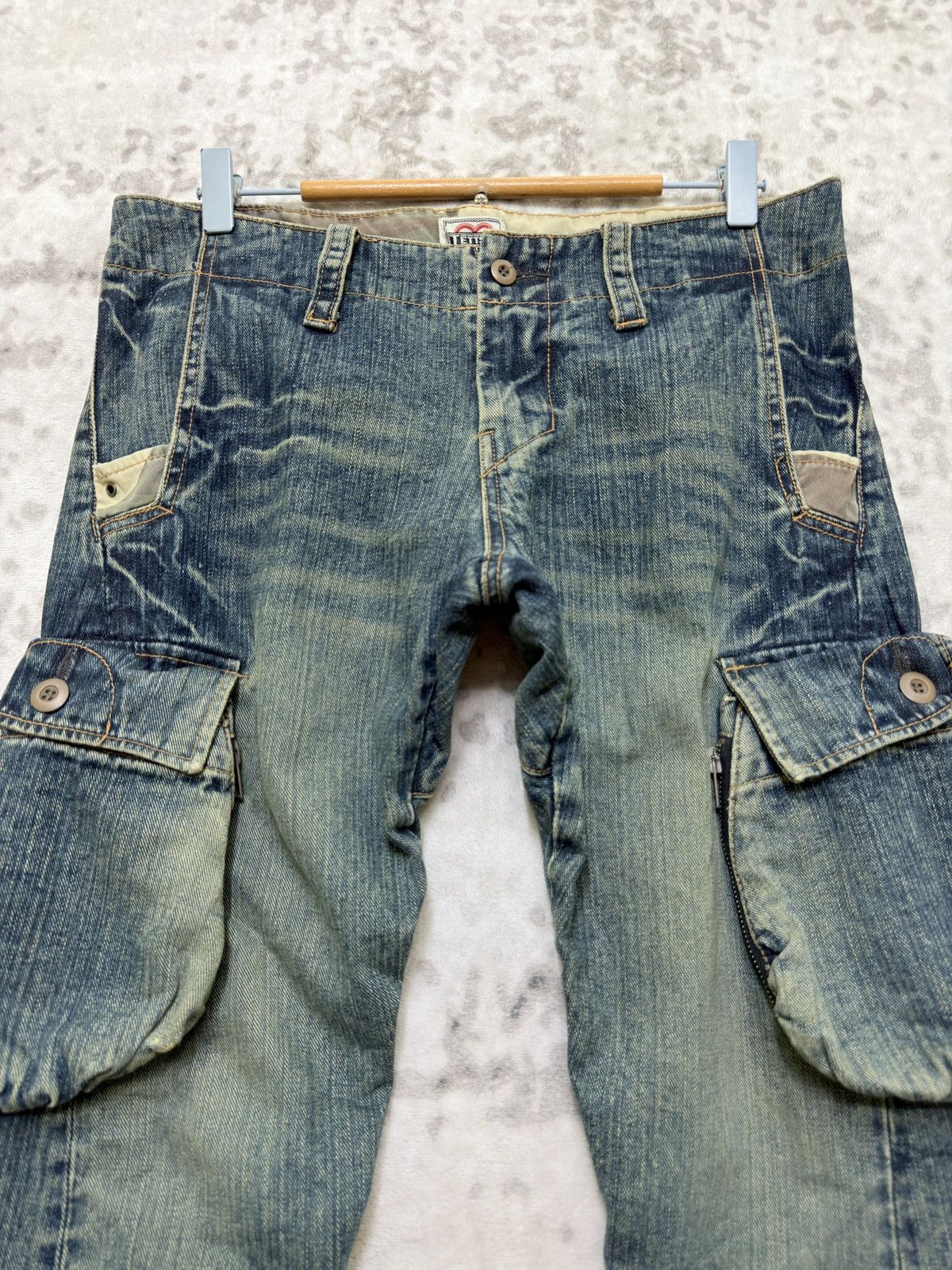 Le Grande Bleu (L.G.B.) TETTSUP Utility 3D Pocket Distressed Low Rise Skinny Cargo Size US 30 / EU 46 - 3 Thumbnail