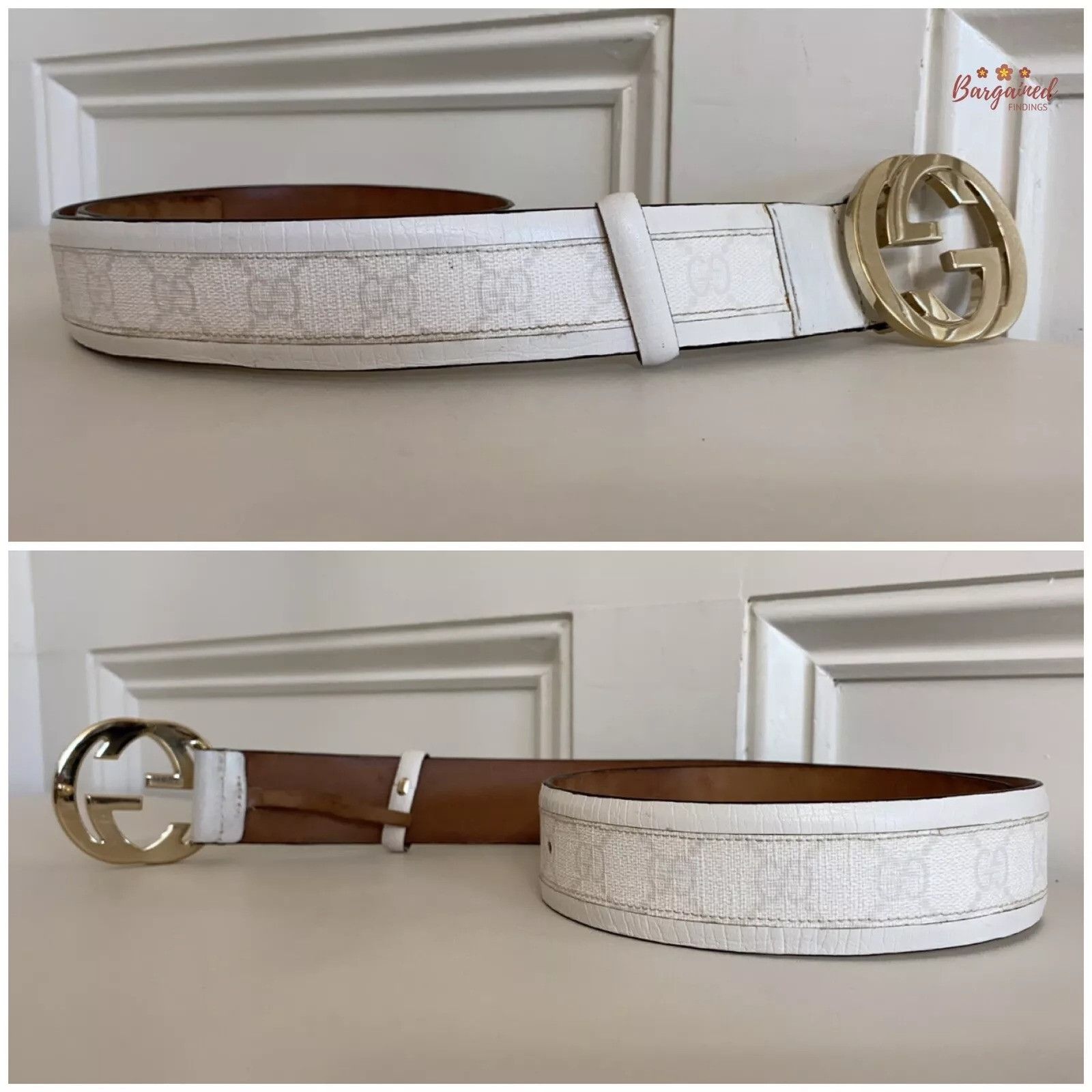 Gucci GUCCI GG Plus Coated Canvas Leather Interlocking G Belt Size 28 - 6 Thumbnail