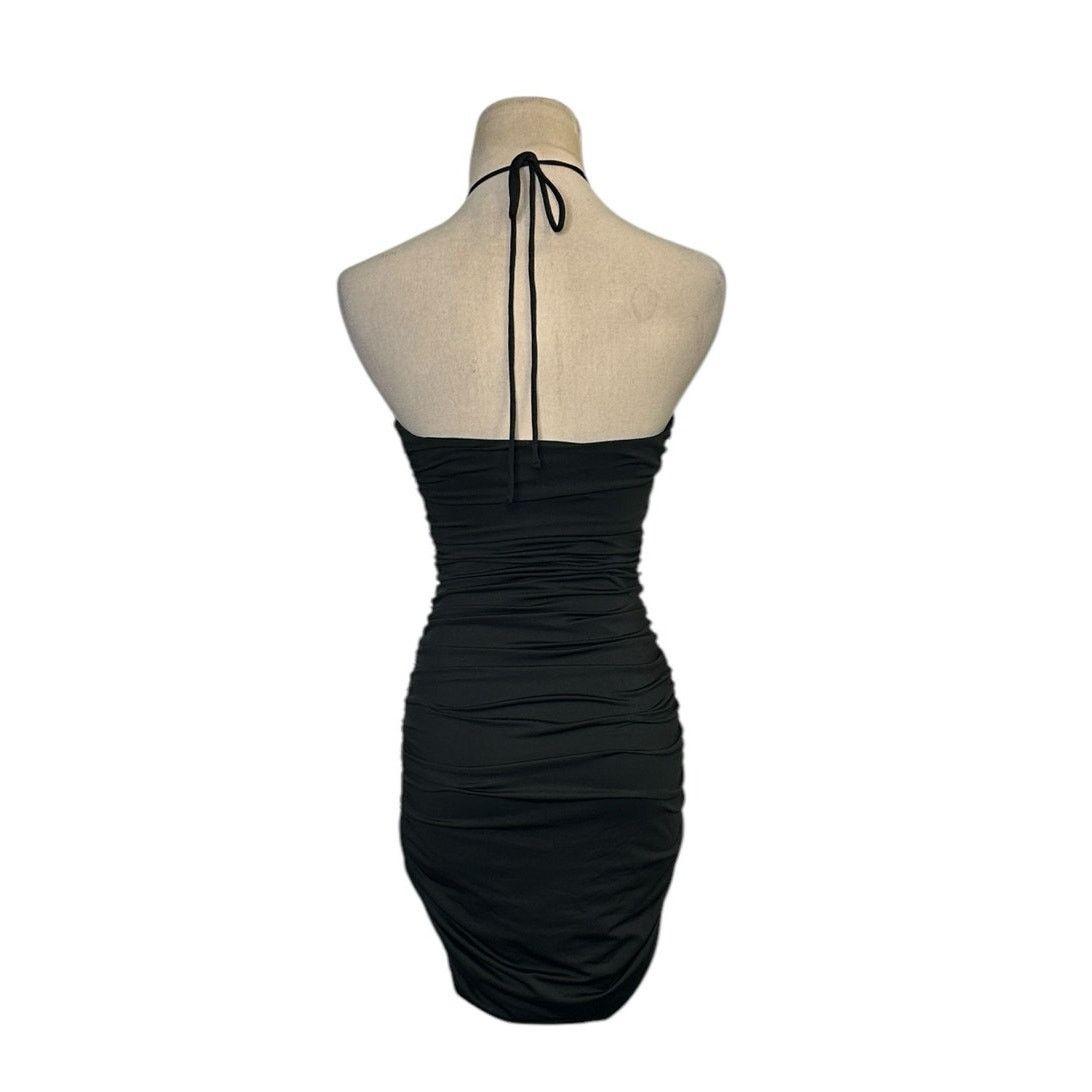 PRINCESS POLLY Princess Polly black halter cut out ruched mini dress size 2 Size XS / US 0-2 / IT 36-38 - 12 Thumbnail