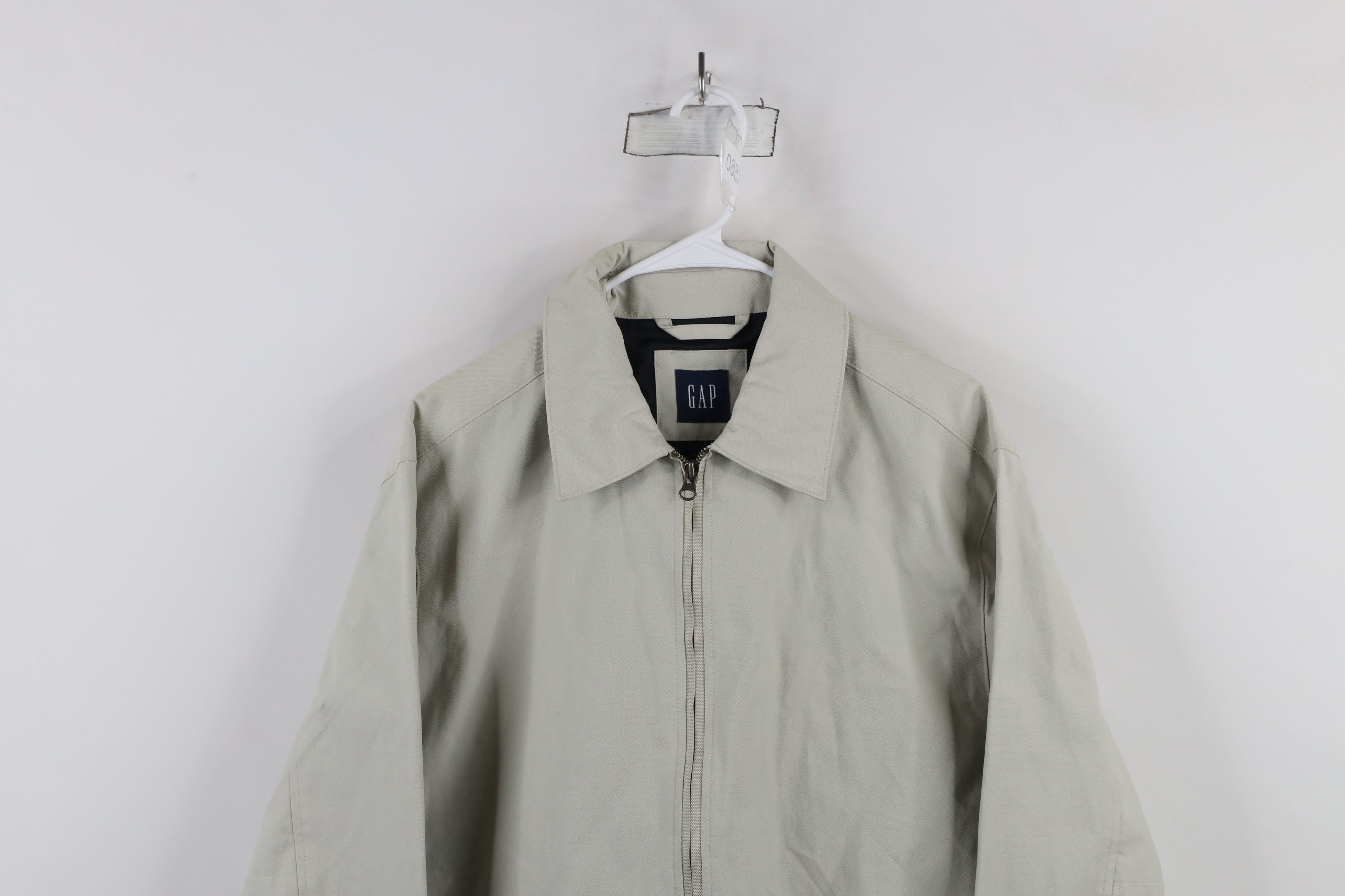 Gap × Vintage Vintage Y2K 2004 Gap Canvas Laminate Cafe Racer Jacket Beige Size US M / EU 48-50 / 2 - 2 Thumbnail
