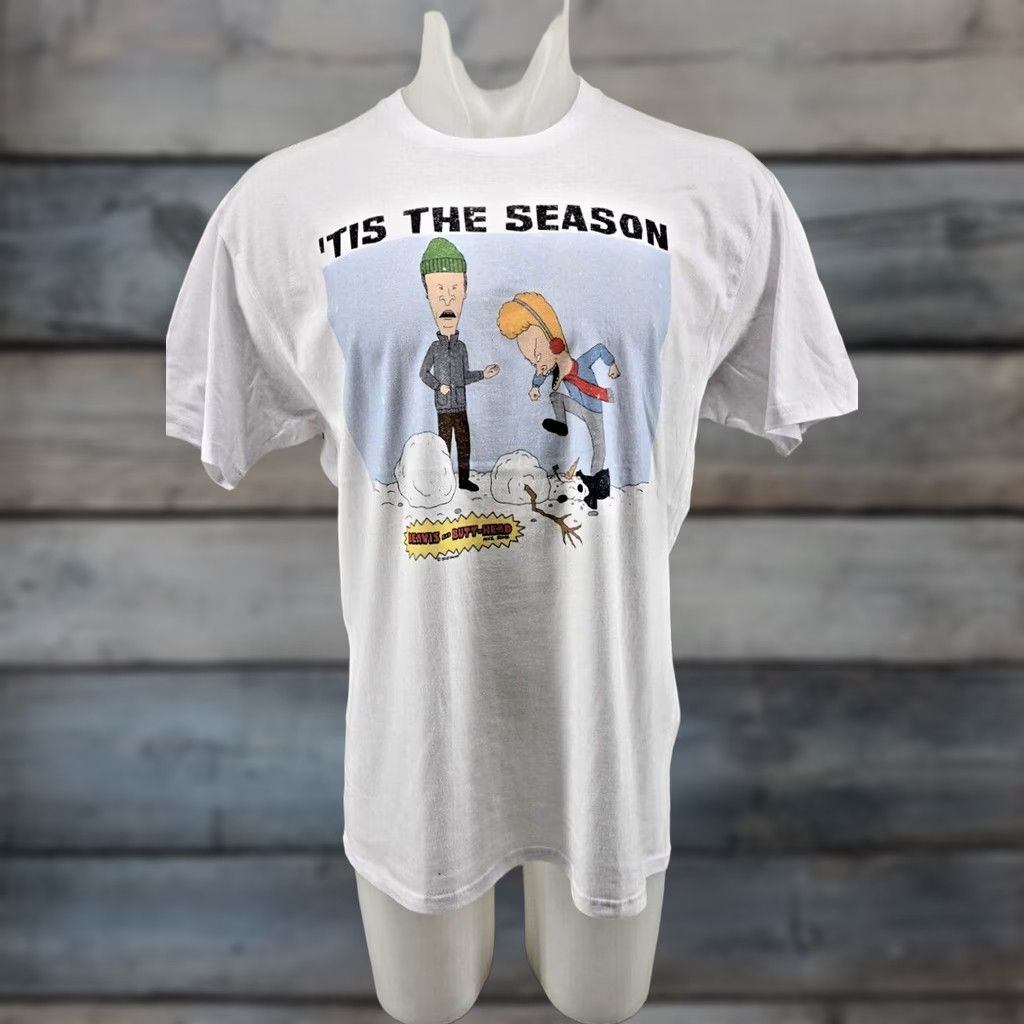 Vintage Beavis and Butthead Tis the Season Men's T Shirt White Size L Size US L / EU 52-54 / 3 - 1 Thumbnail