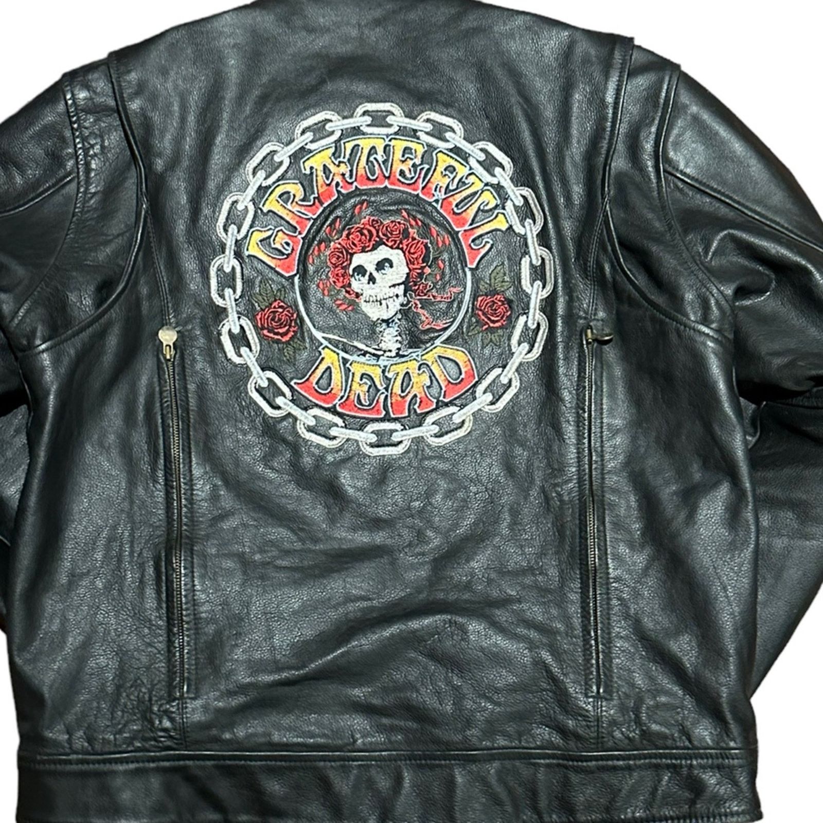 Grateful Dead Grateful Dead 2012 Black Leather Biker Jacket Mens 44 Size US S / EU 44-46 / 1 - 1 Thumbnail