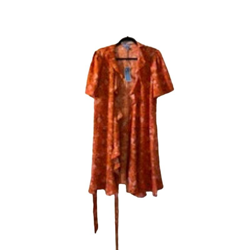 Anthropologie Anthropologie Maeve Orange Floral Ruffle Dress - Size 4 Size S / US 4 / IT 40 - 1 Thumbnail