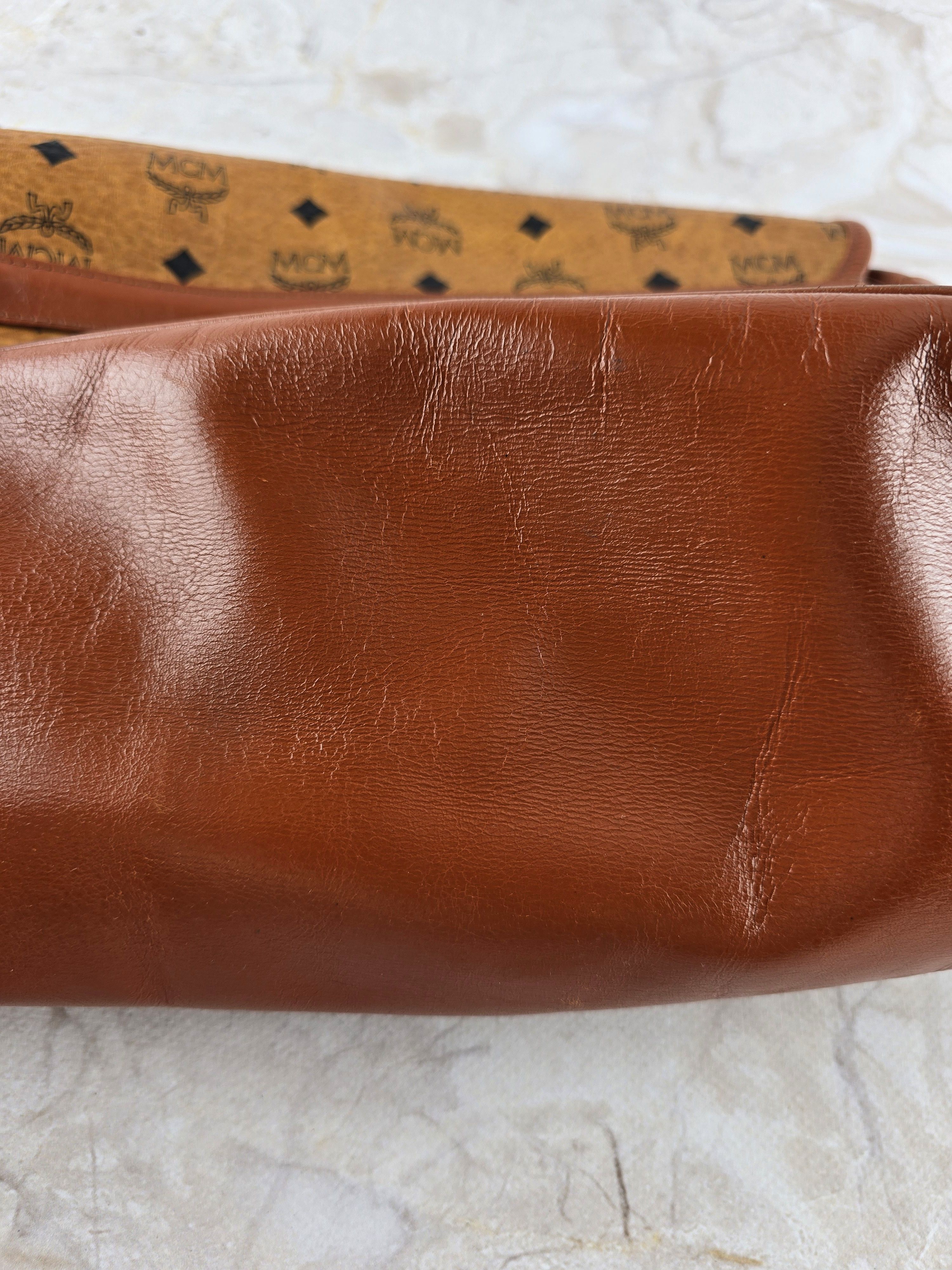 MCM MCM Satchel Bag Vintage Cognac Monogram leather Size ONE SIZE - 9 Thumbnail
