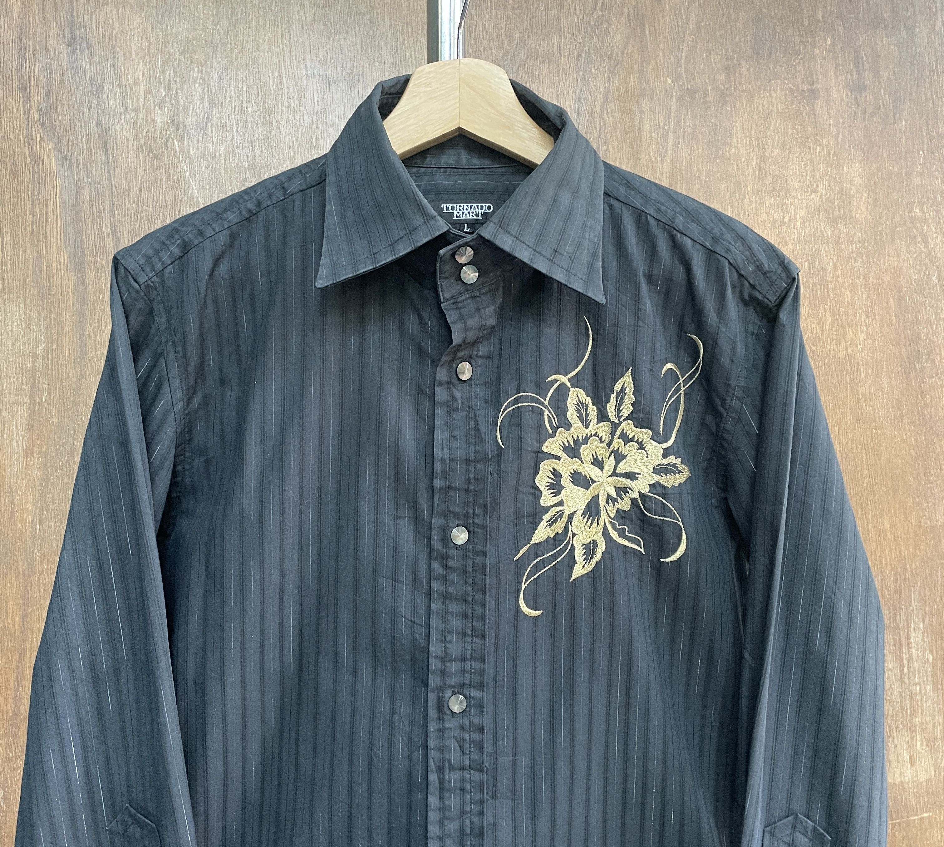 Tornado Mart TORNADO MART Embroidery Stripped Shirt Size US XXS / EU 40 - 2 Thumbnail