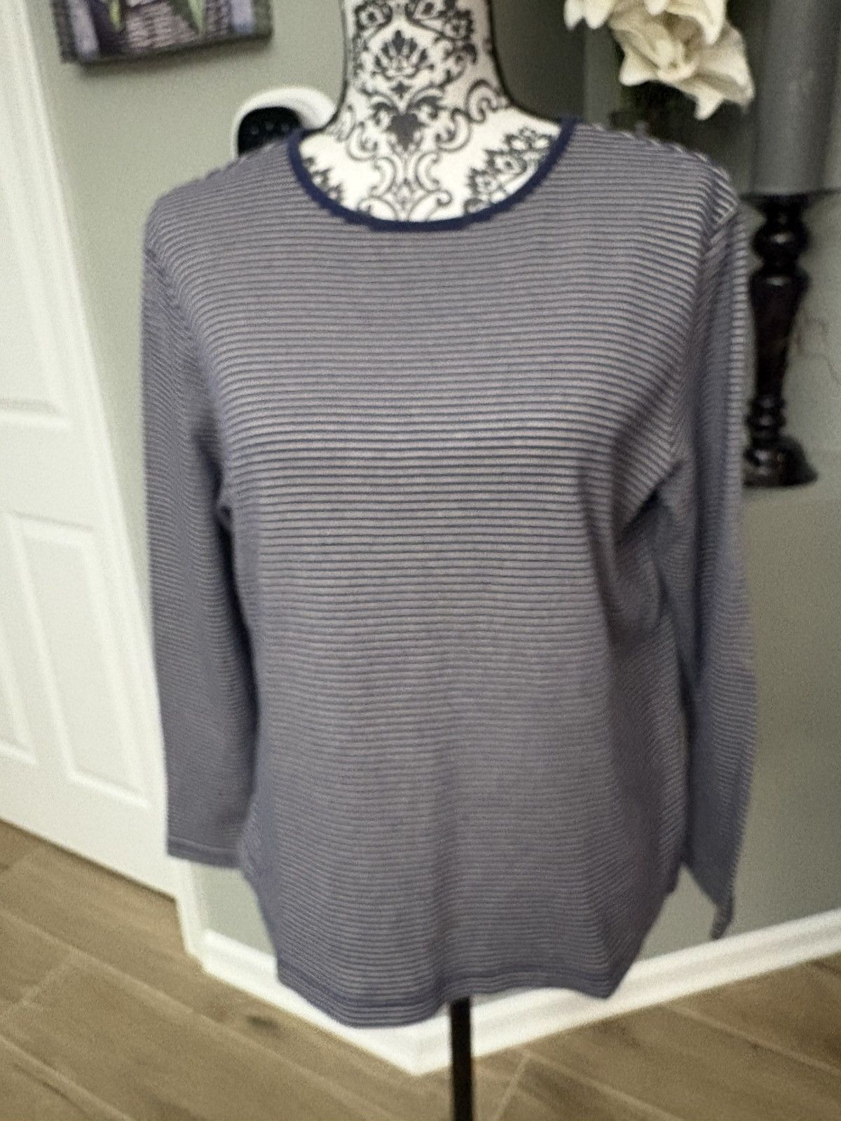 Other Blue and tan long sleeve striped top size large Size L / US 10 / IT 46 - 1 Thumbnail