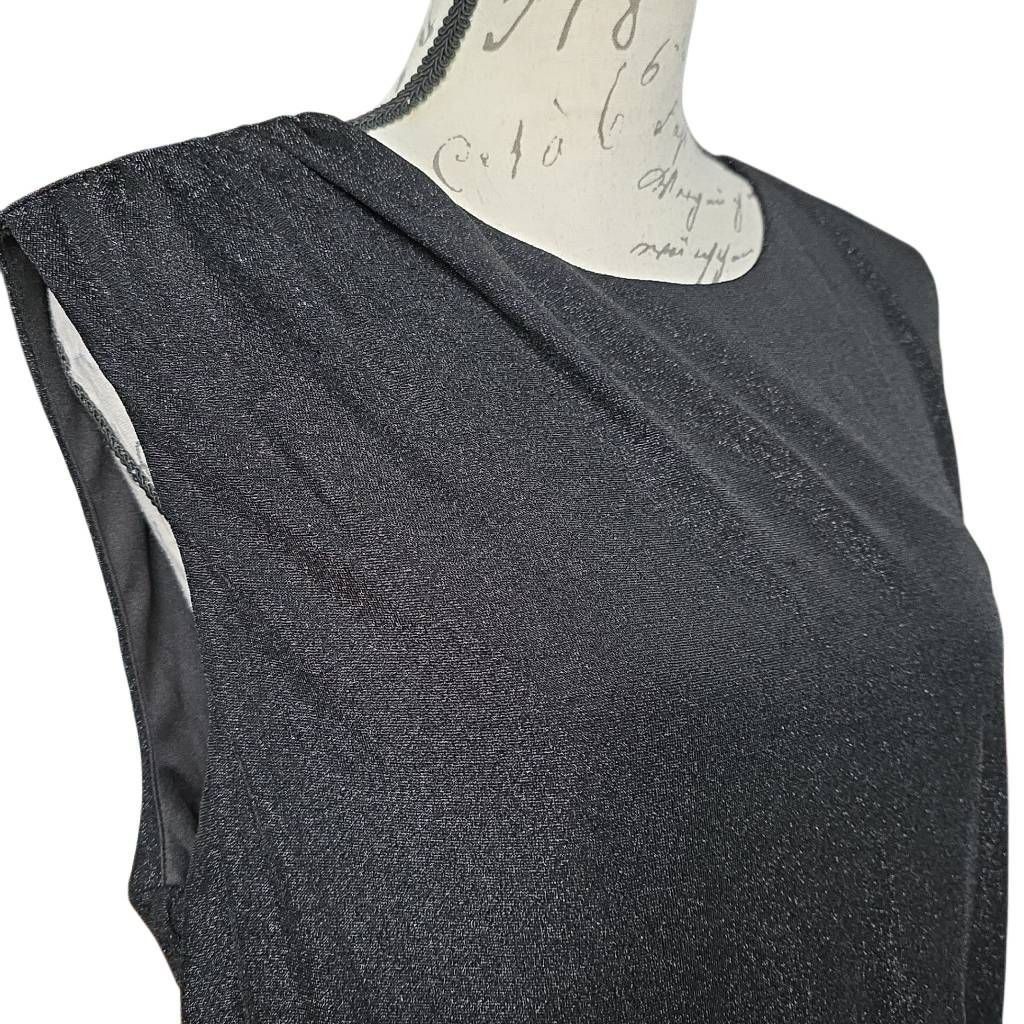 DKNY DKNY Women's Size 14 Black Shimmer Ruched Midi Length Dress Size XL / US 12-14 / IT 48-50 - 4 Thumbnail
