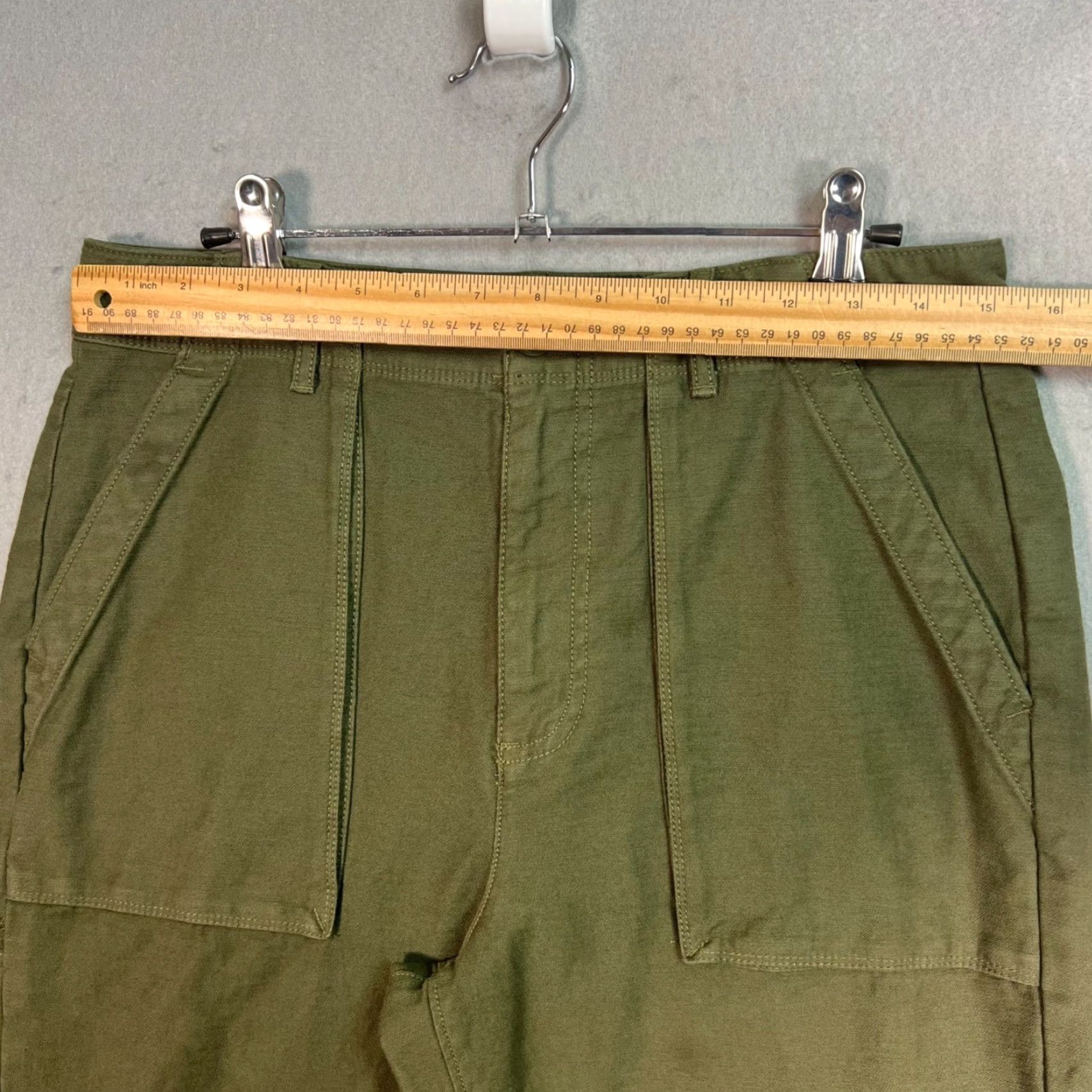 J.Crew J.CREW Pants Womens 4 Olive Green Utility Straight Leg 100% Cotton Chino Twill Pockets Size 27" / US 4 / IT 40 - 5 Thumbnail