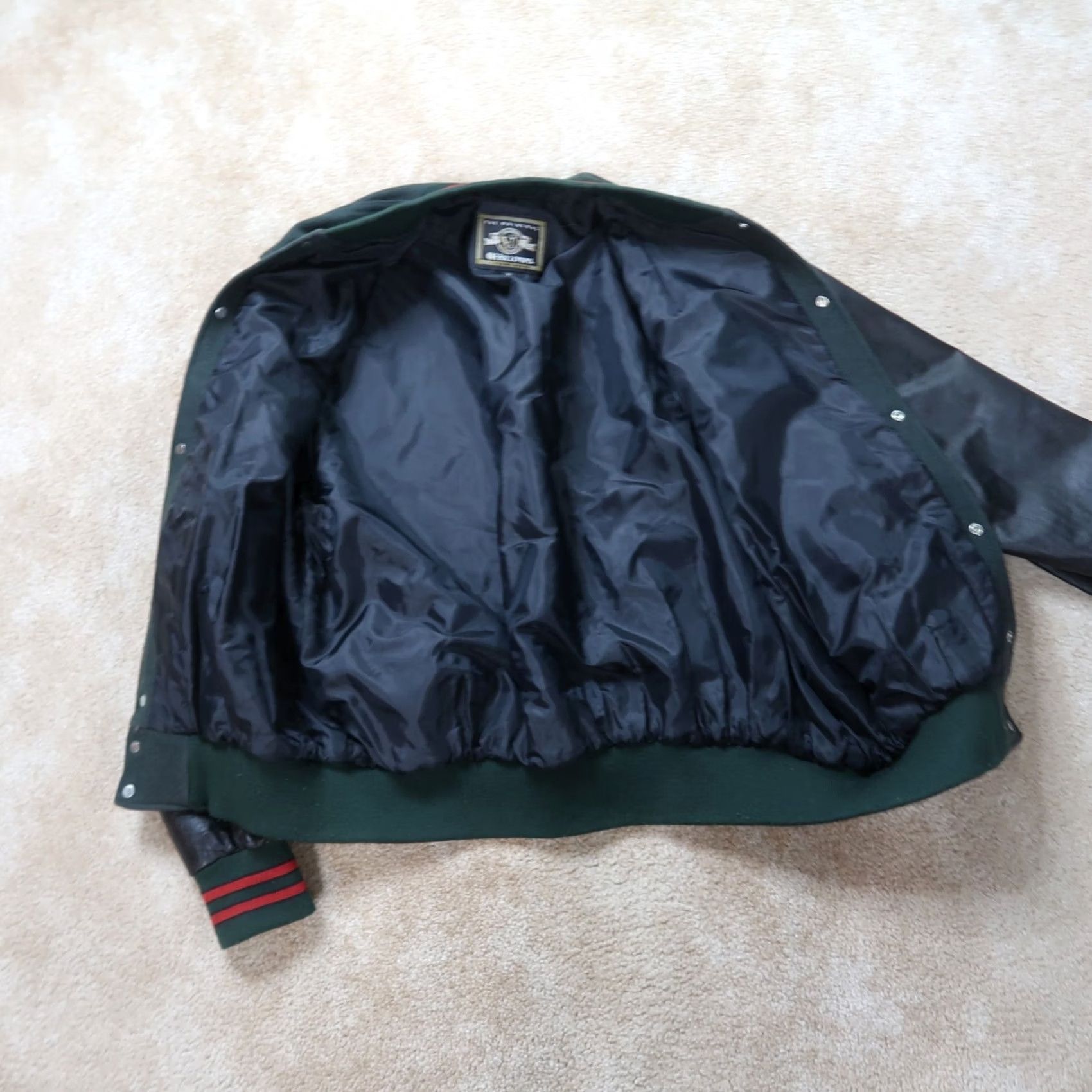 Holloway VINTAGE Mountain Dew Varsity Jacket Men XL Green Black Snap Button Leather Sleeves Embroidered Logo Zipper Pockets Wide Size? (adjusted to fit rules) Size US XL / EU 56 / 4 - 2 Thumbnail