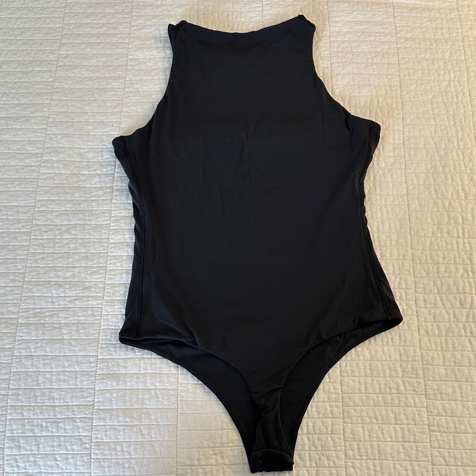 Swims SKIMS M High Neck Bodysuit Fits Everybody Onyx Black NWOT Size ONE SIZE - 3 Thumbnail