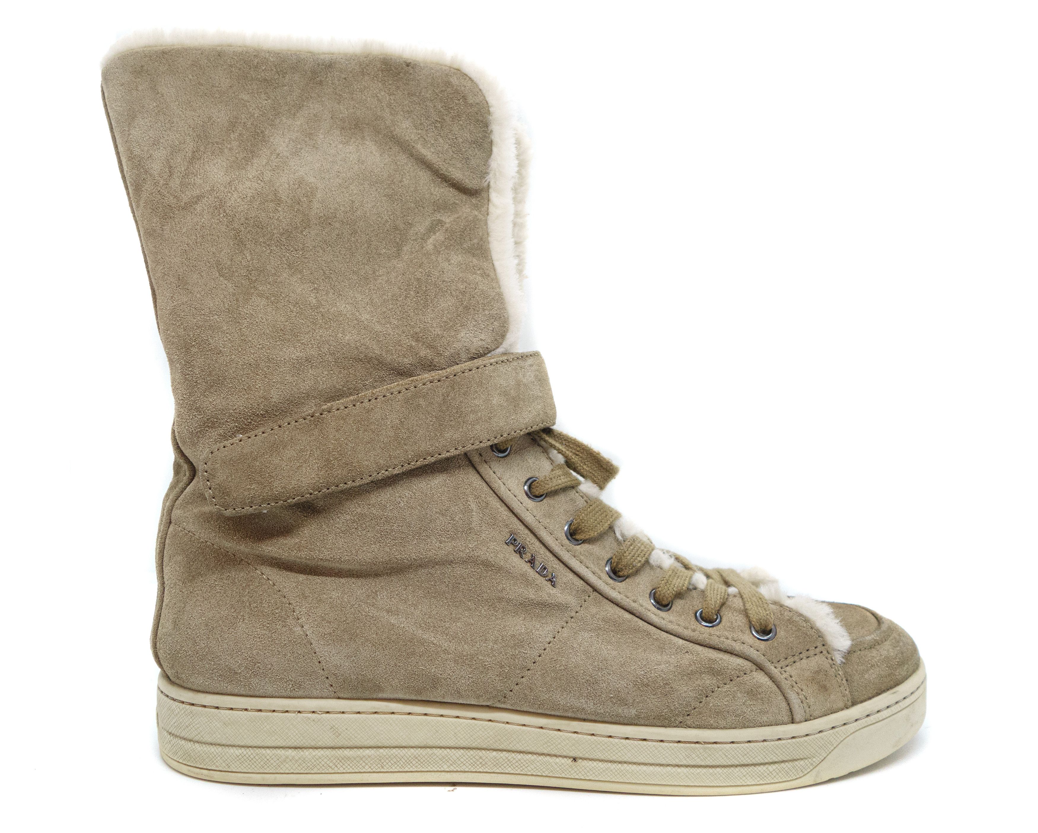 Prada Wedge Suede High Boots Size US 9 / IT 39 - 2 Thumbnail