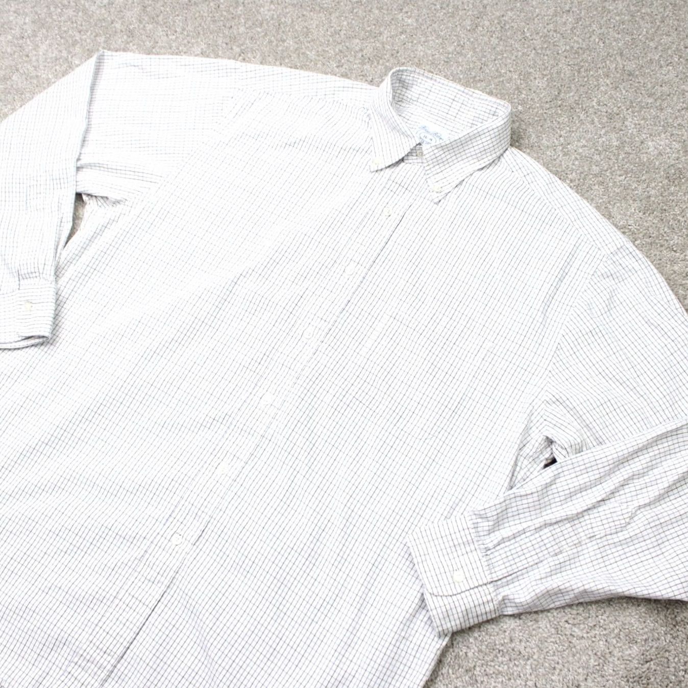 Brooks Brothers Brooks Brothers Shirt Mens 16-4 Blue/White Check Cotton Long Sleeve Relaxed Fit Button-Down Business Casual Workwear Size US L / EU 52-54 / 3 - 3 Thumbnail