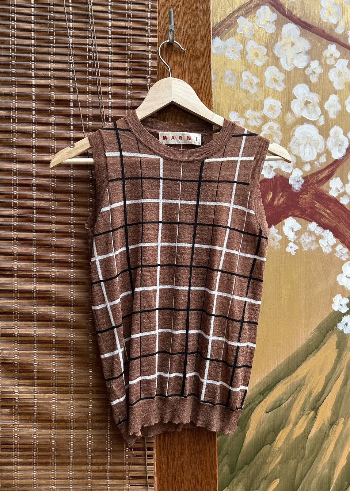 Marni Marni Silk Cotton Blend Plaid Check Sleeveless Jumper Vest Size S / US 4 / IT 40 - 1 Thumbnail